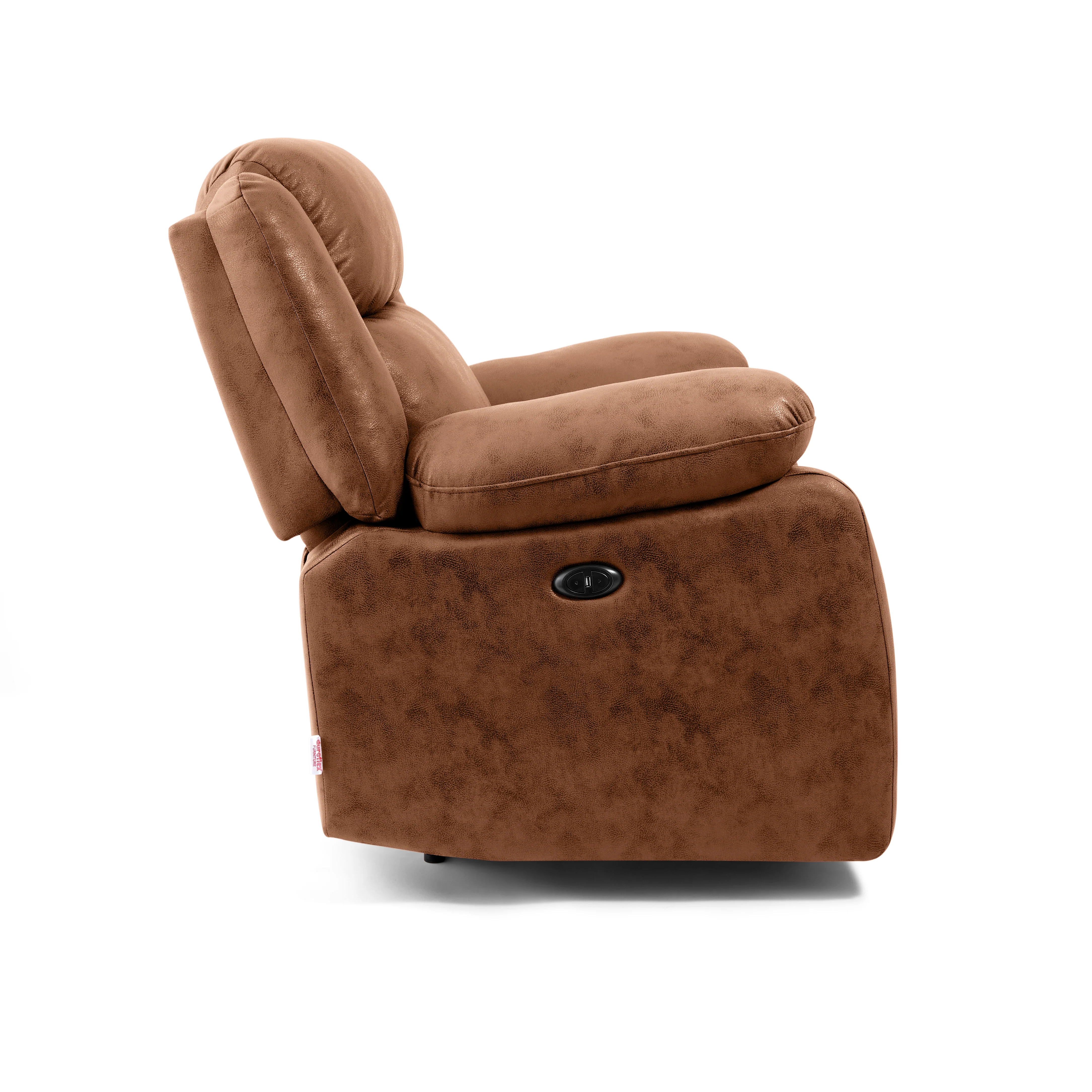 Avalon Motorized Electric Powered Desert Orange Suede Recliner - Image 10