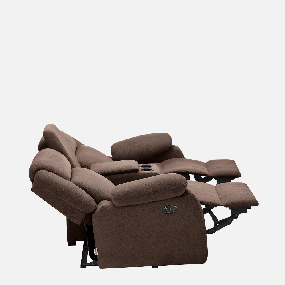 Avalon E Twin Motorized Saddle Brown Recliner - Image 8