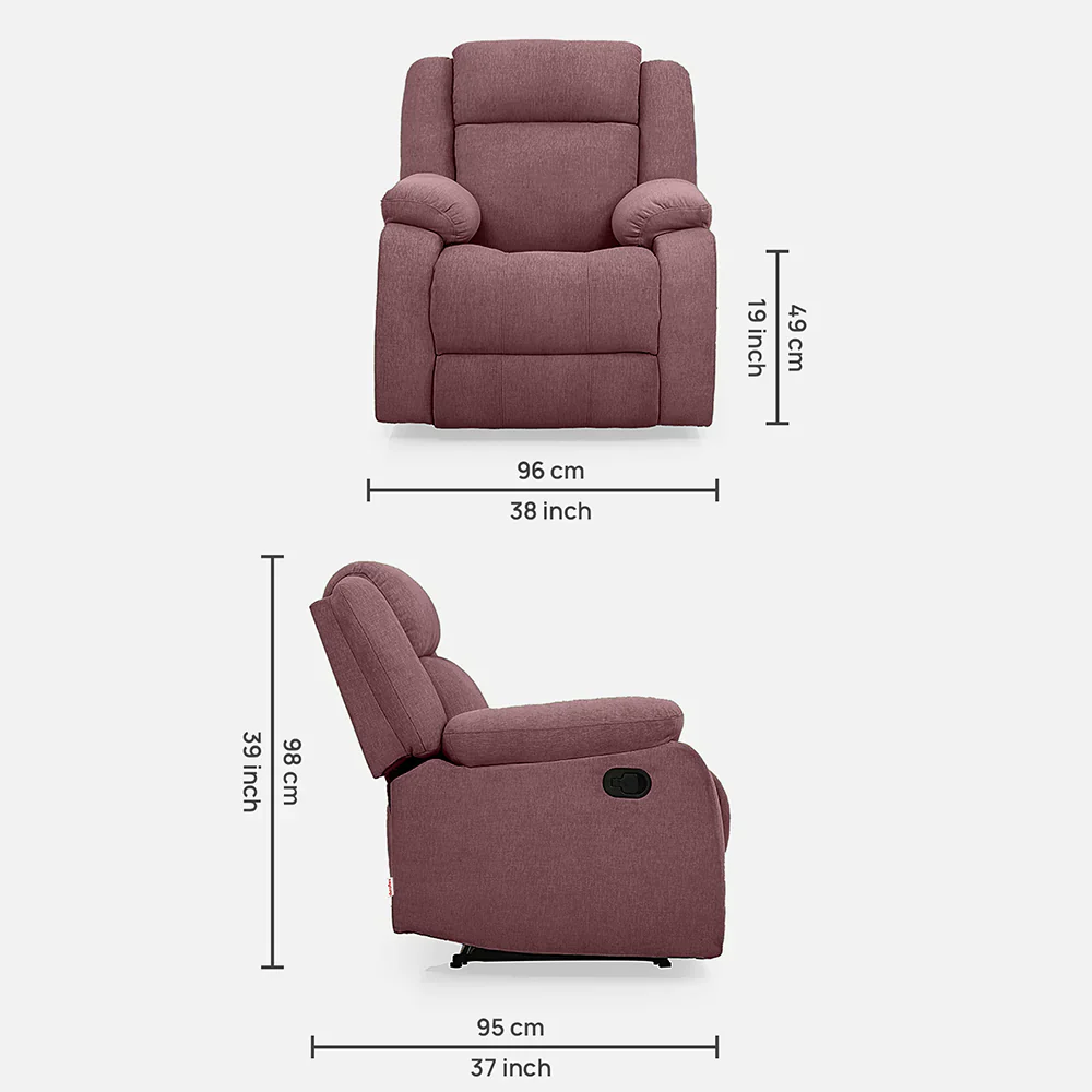 Avalon Pink Fabric Recliner - Image 6