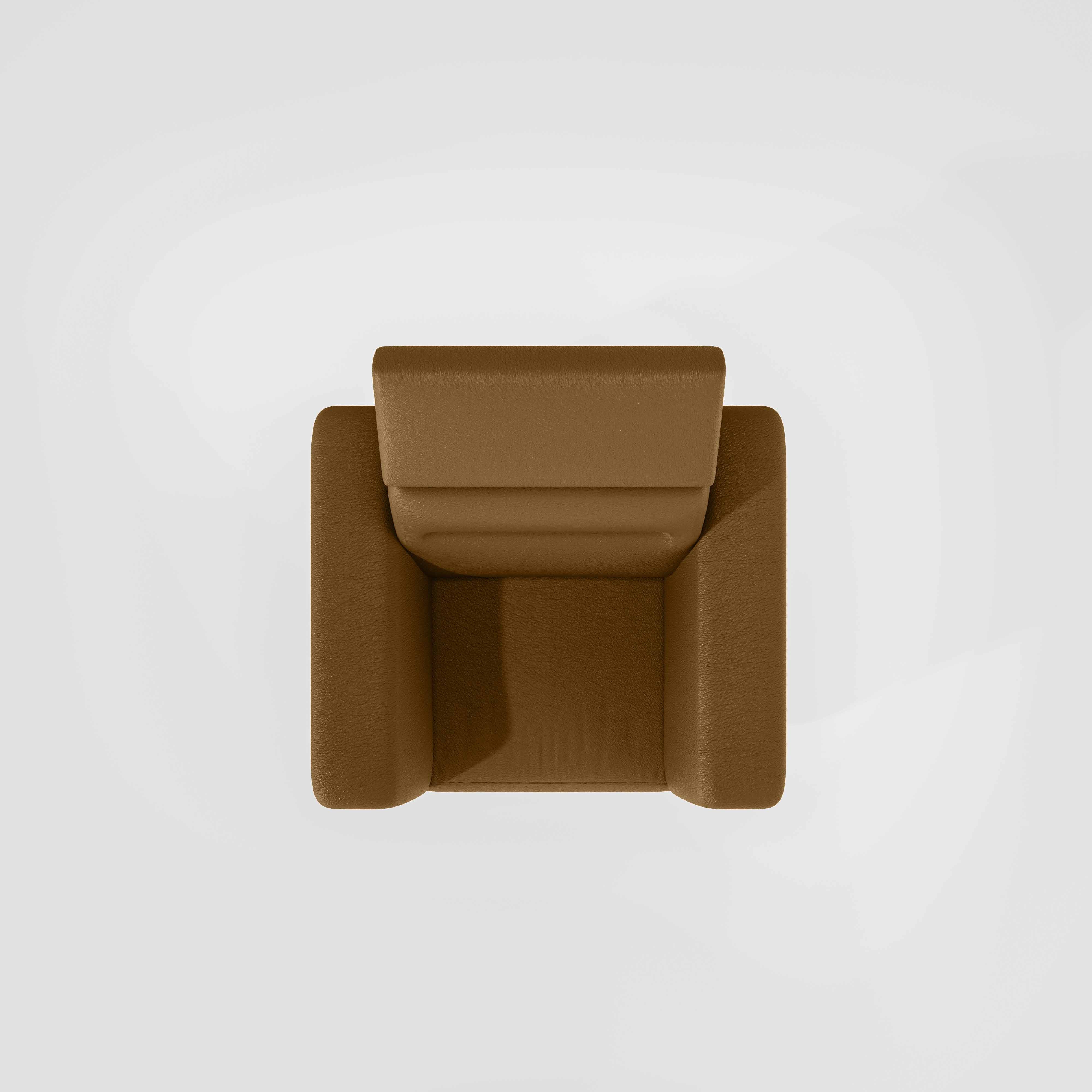 Cresendo 1 Seater Leatherette fabric - Tobacco Brown - Image 6