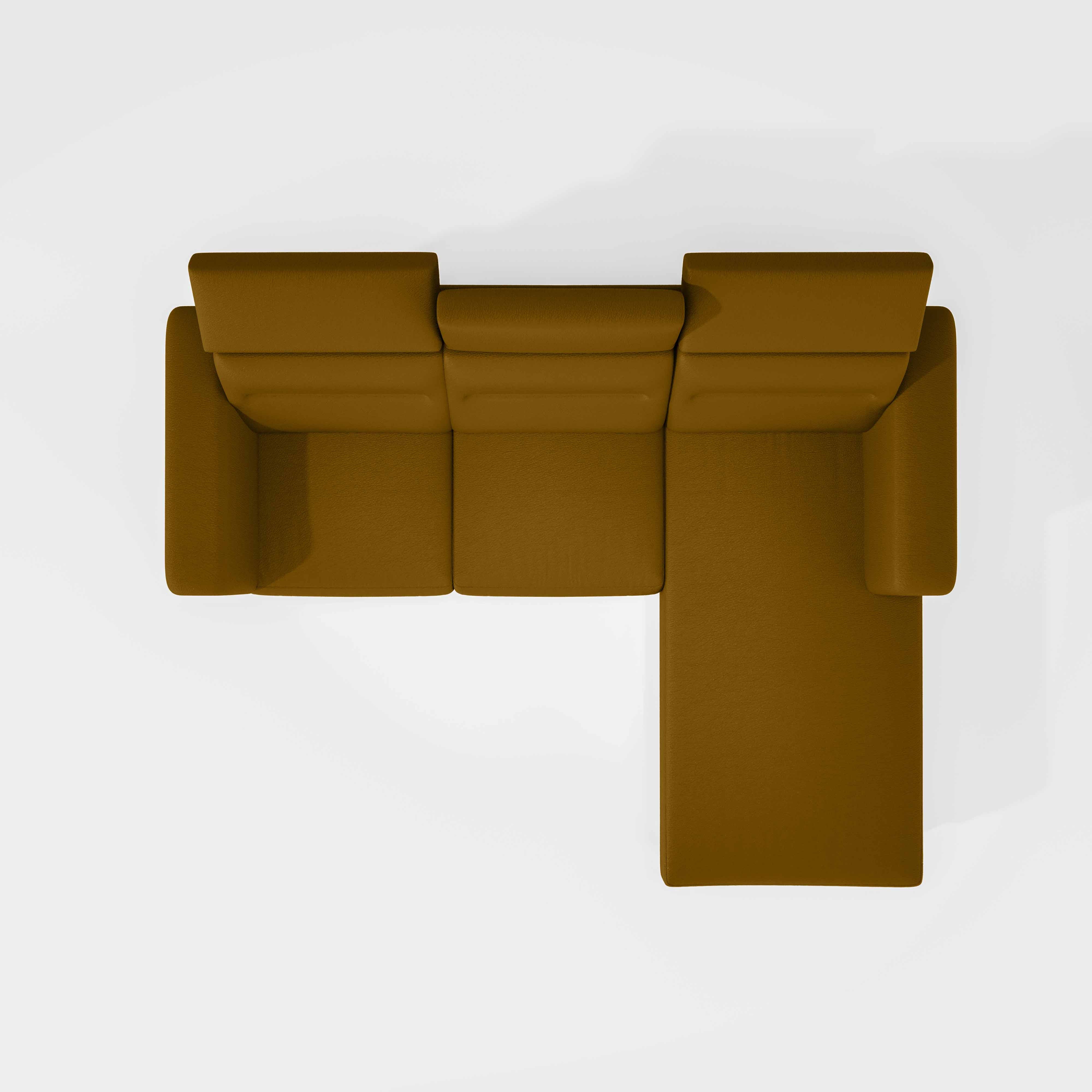 Cresendo 2 Seater with LH Lounger Leatherette fabric - Tobacco Brown - Image 6