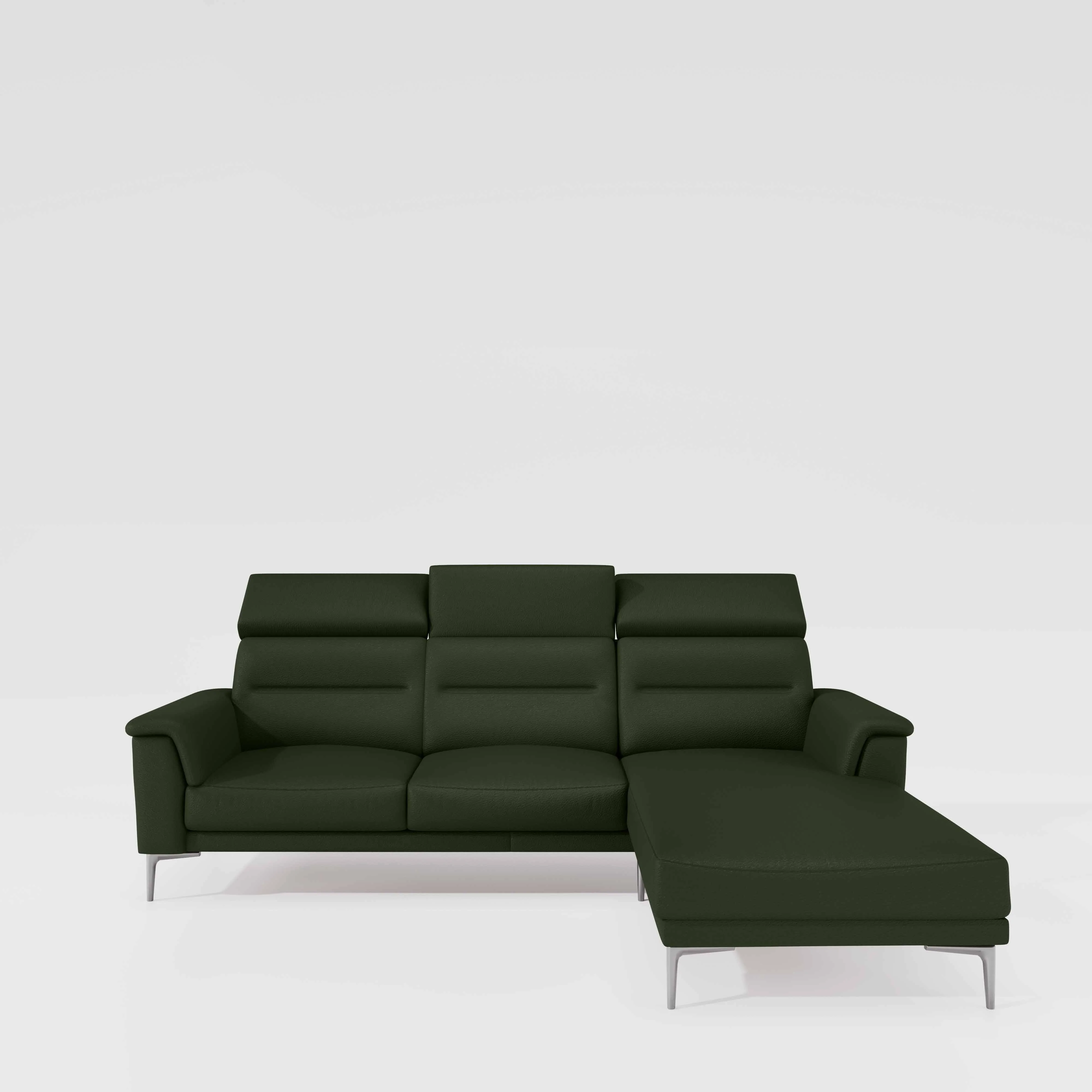 Cresendo 2 Seater with LH Lounger Leatherette fabric - Black Forest - Image 2