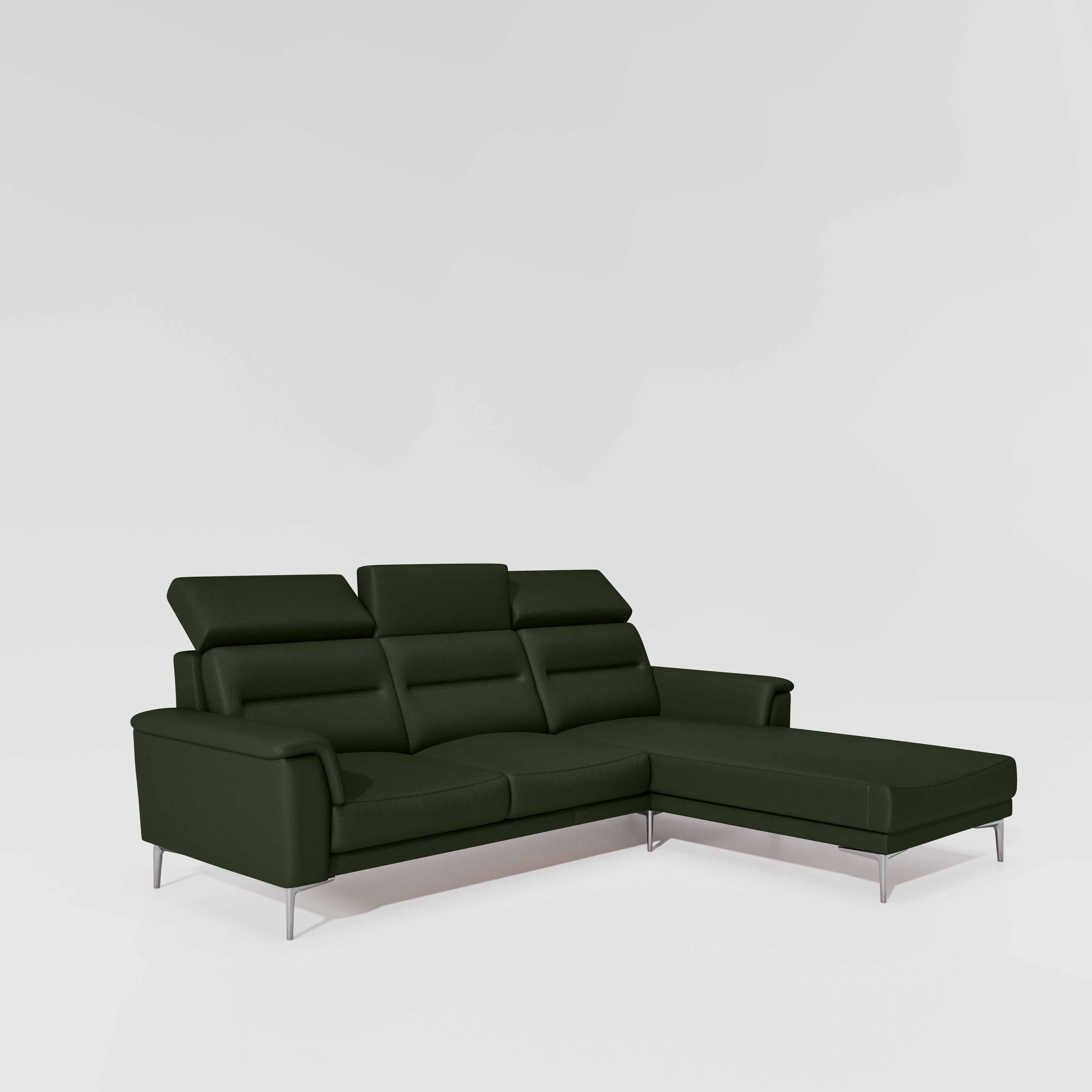 Cresendo 2 Seater with LH Lounger Leatherette fabric - Black Forest - Image 6