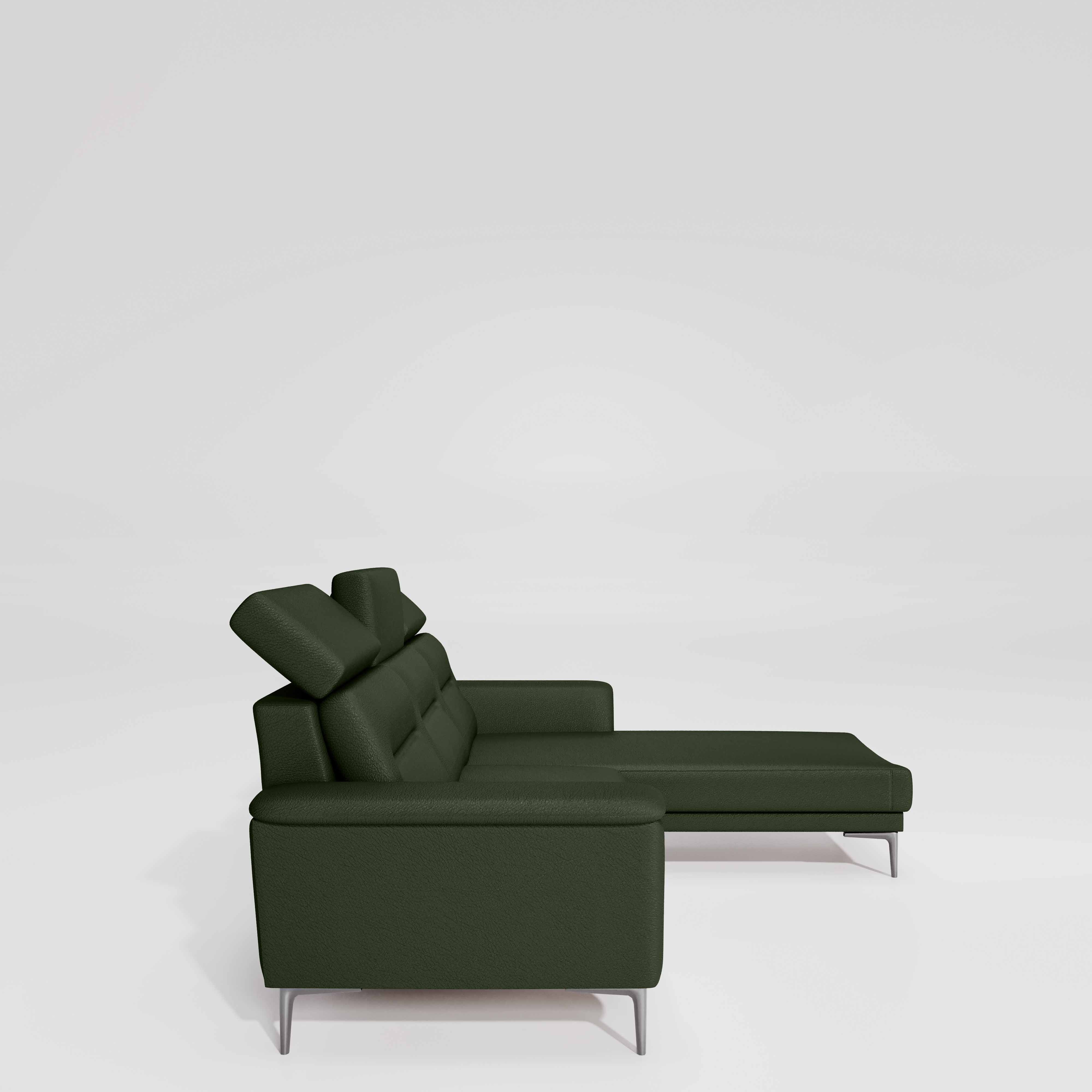 Cresendo 2 Seater with LH Lounger Leatherette fabric - Black Forest - Image 7