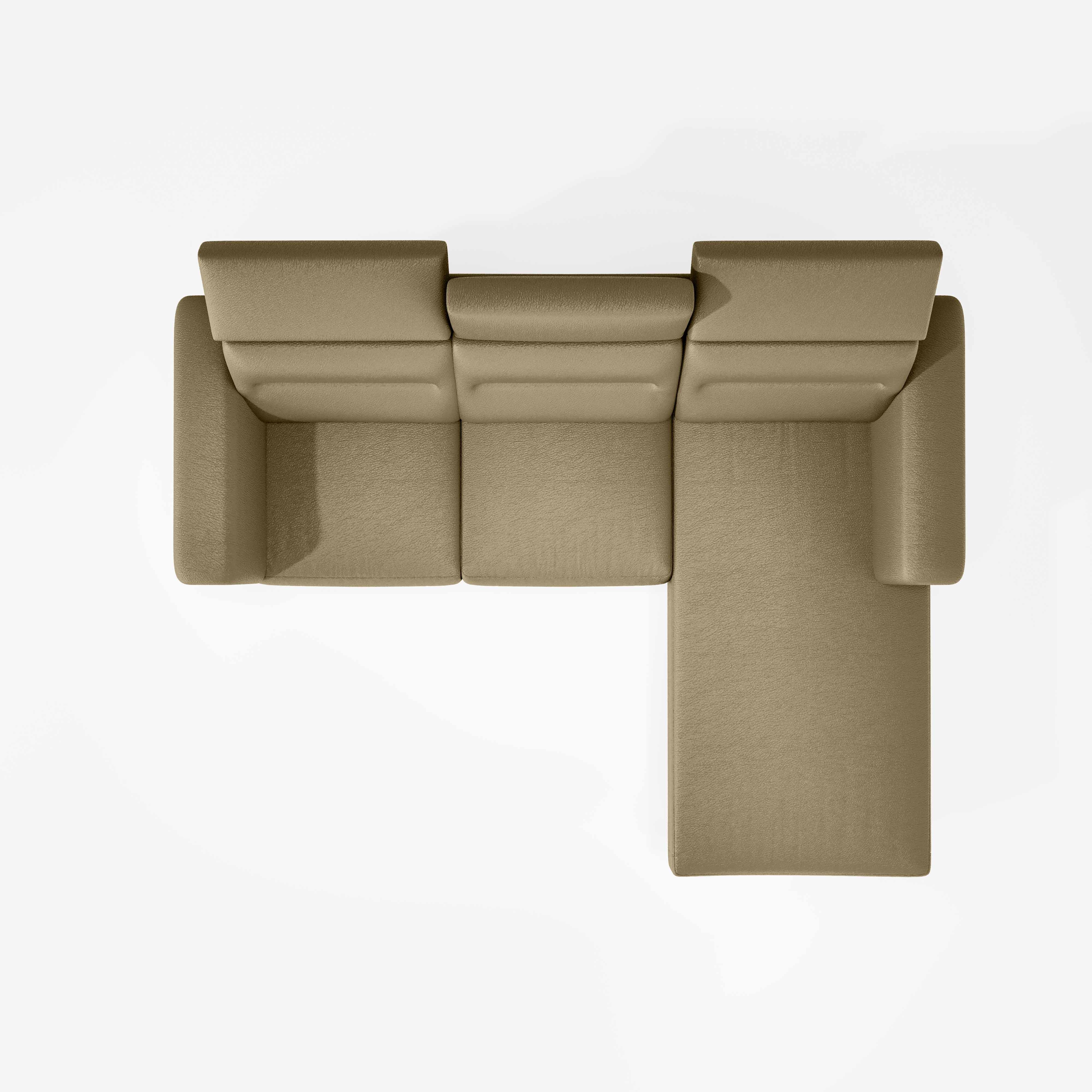 Cresendo 2 Seater with RH Lounger Leatherette fabric - Pebble - Image 6