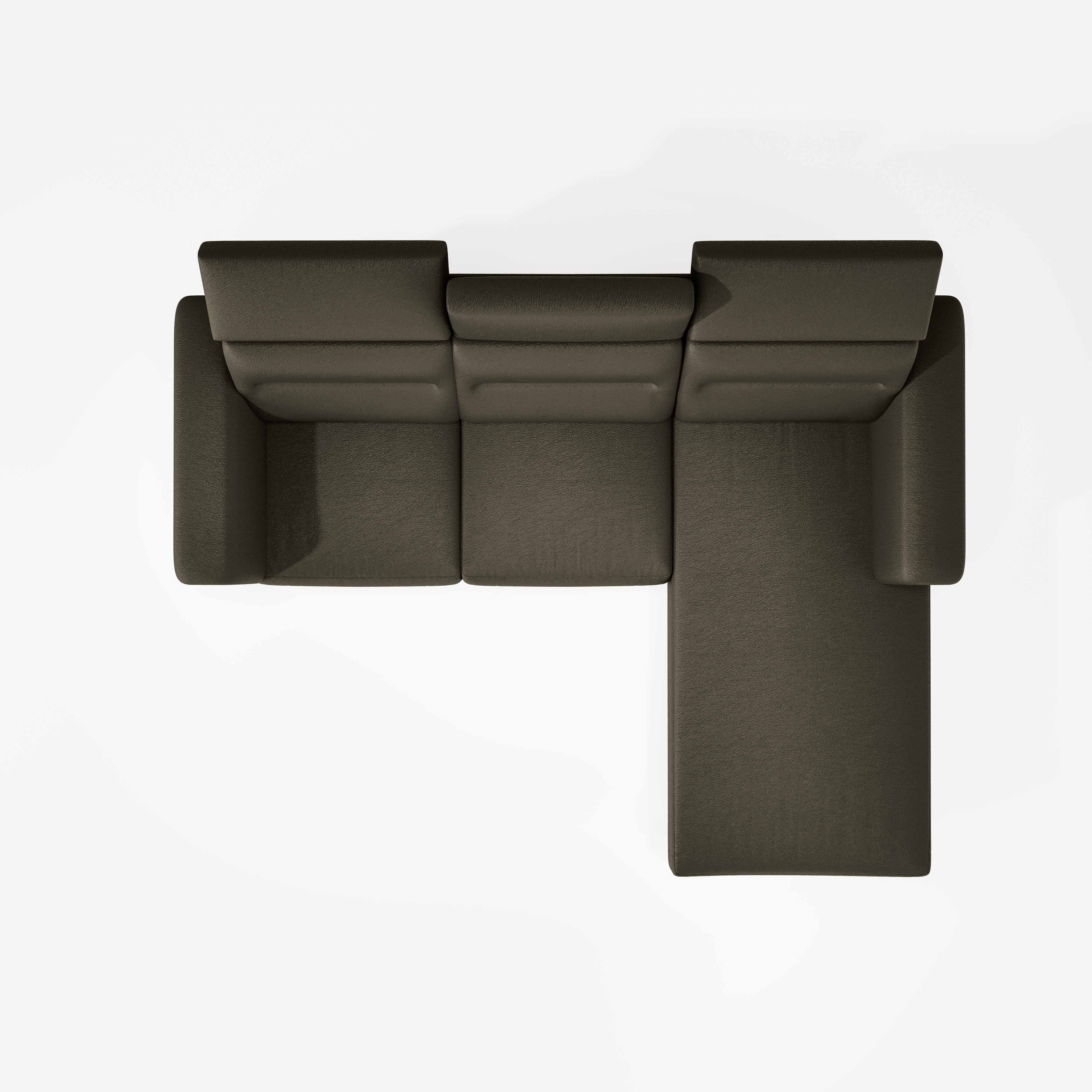 Cresendo 2 Seater with RH Lounger Leatherette fabric - Pewter Grey - Image 4
