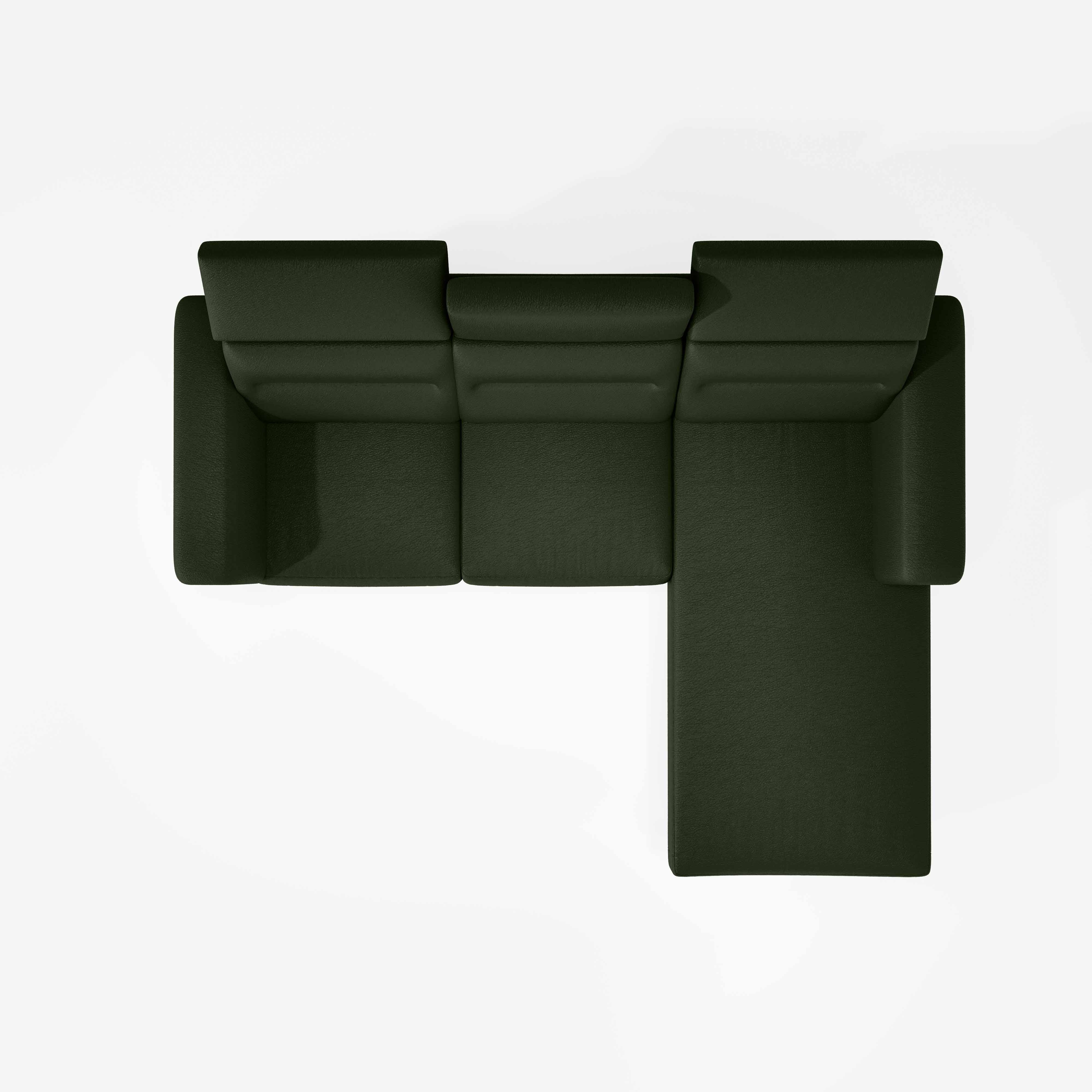 Cresendo 2 Seater with RH Lounger Leatherette fabric - Black Forest - Image 4