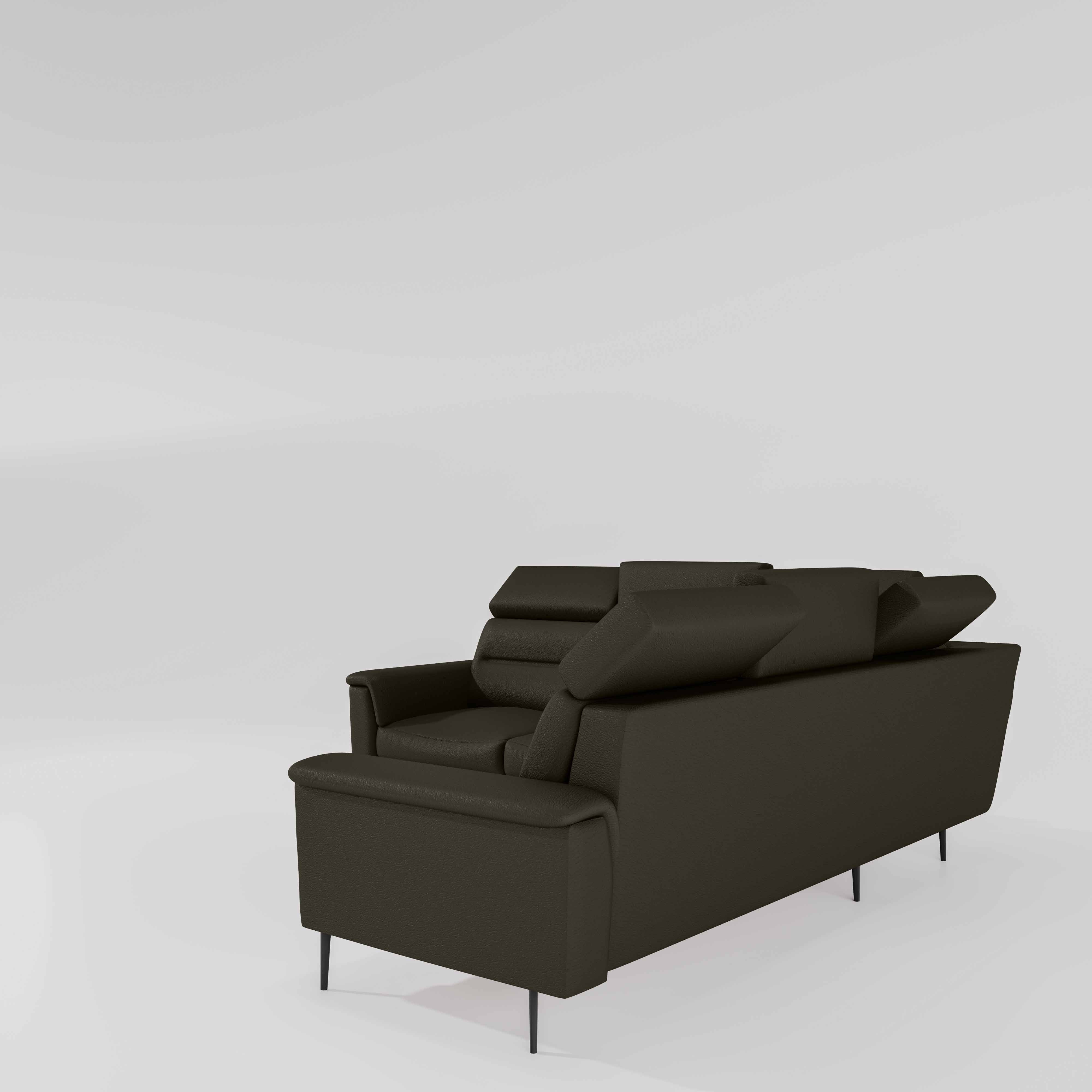 Crescendo 2 Seater + Corner + 2 Seater Leatherette Fabric - Pewter Grey - Image 4