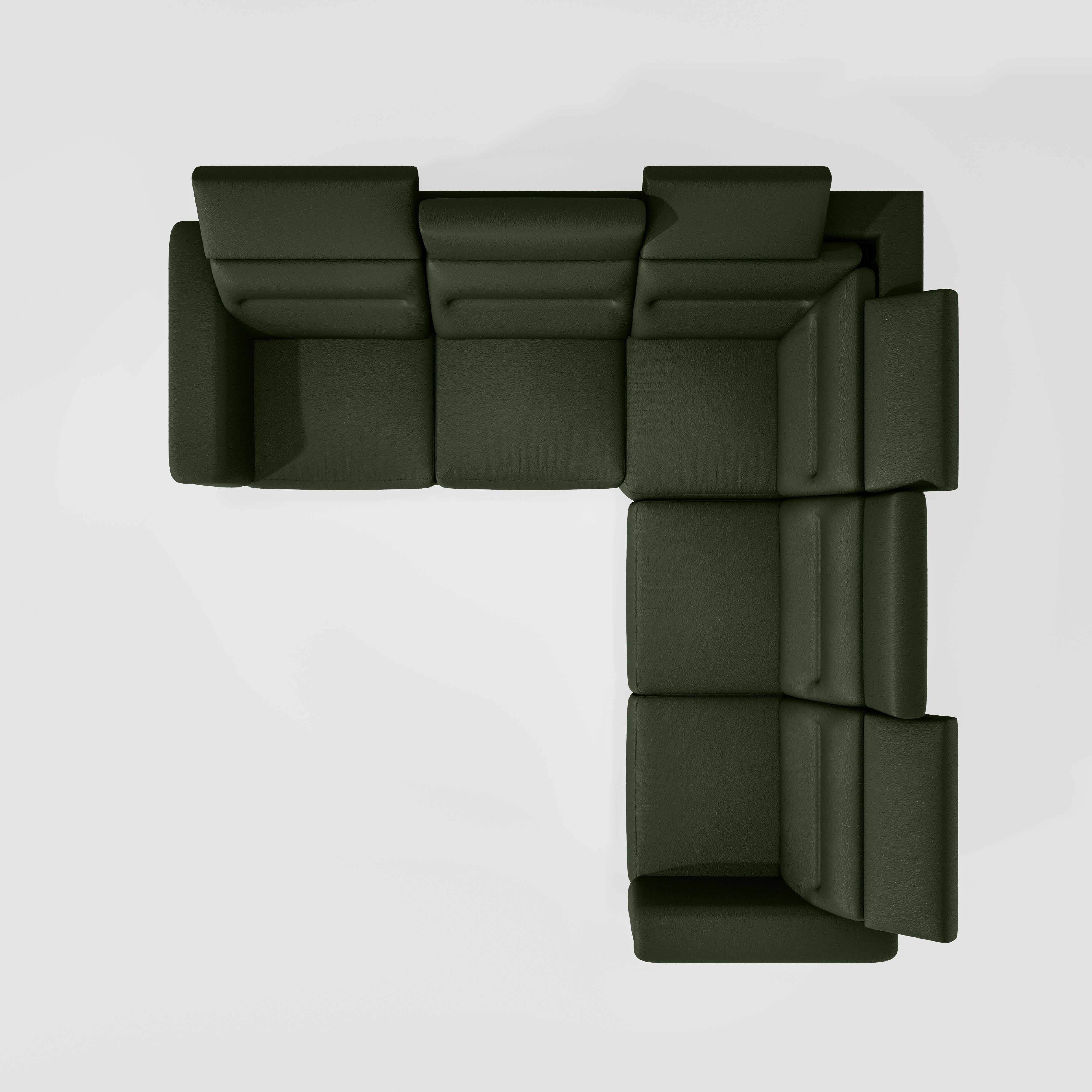 Crescendo 2 Seater + Corner + 2 Seater Leatherette Fabric - Black Forest - Image 6