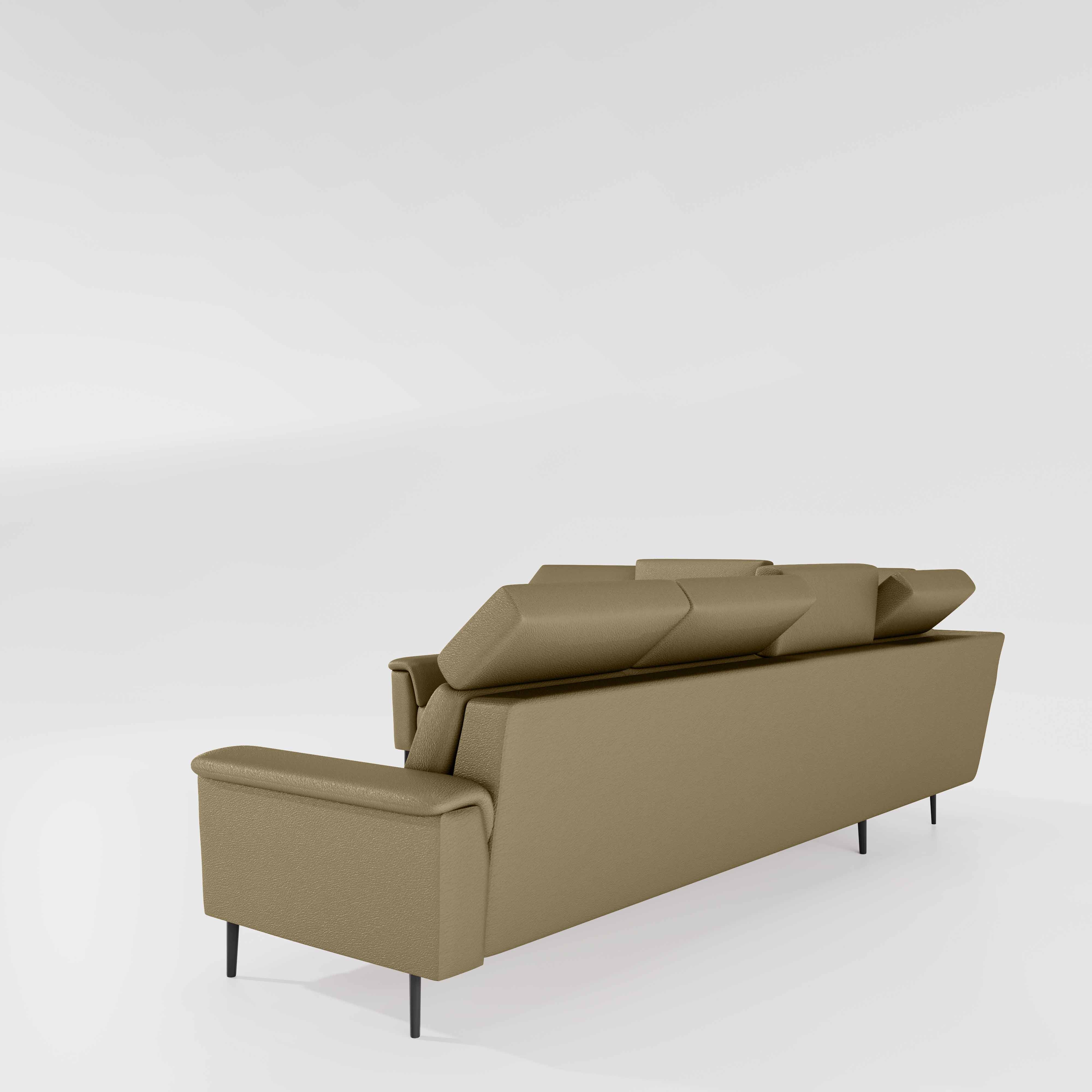 Crescendo 2 Seater + Corner + 3 Seater Leatherette Fabric - Pebble - Image 4