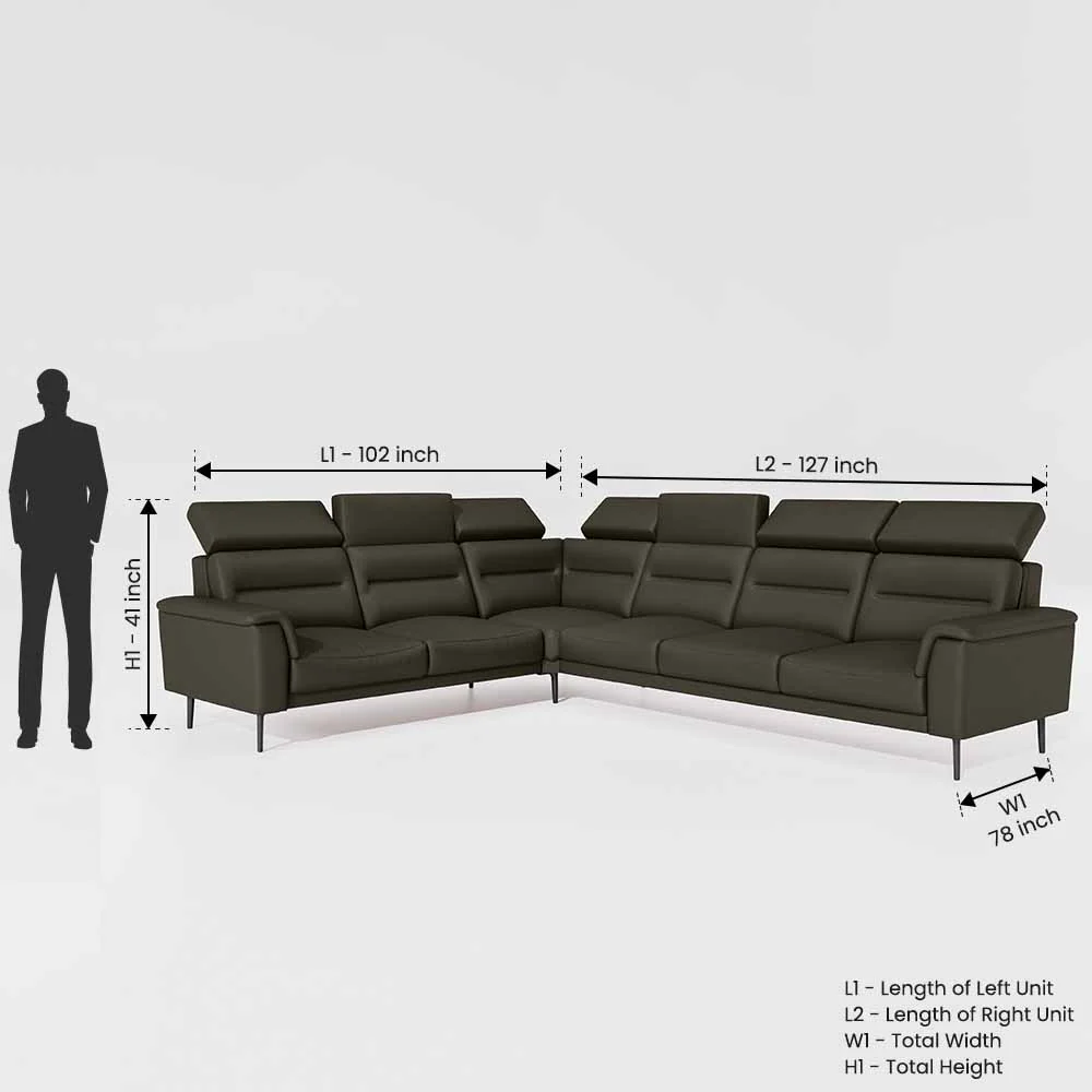 Crescendo 2 Seater + Corner + 3 Seater Leatherette Fabric - Pewter Grey - Image 7