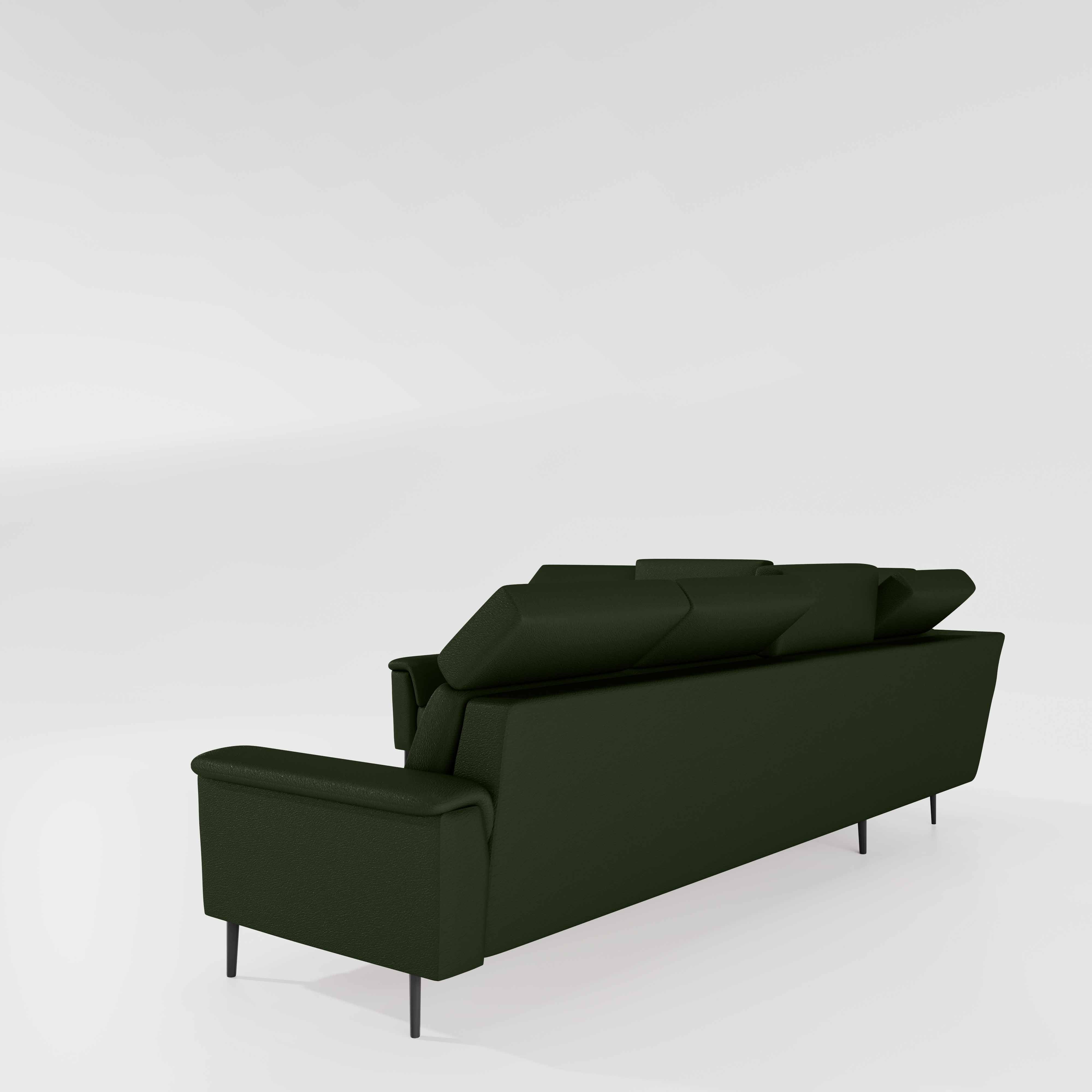 Crescendo 2 Seater + Corner + 3 Seater Leatherette Fabric - Black Forest - Image 4