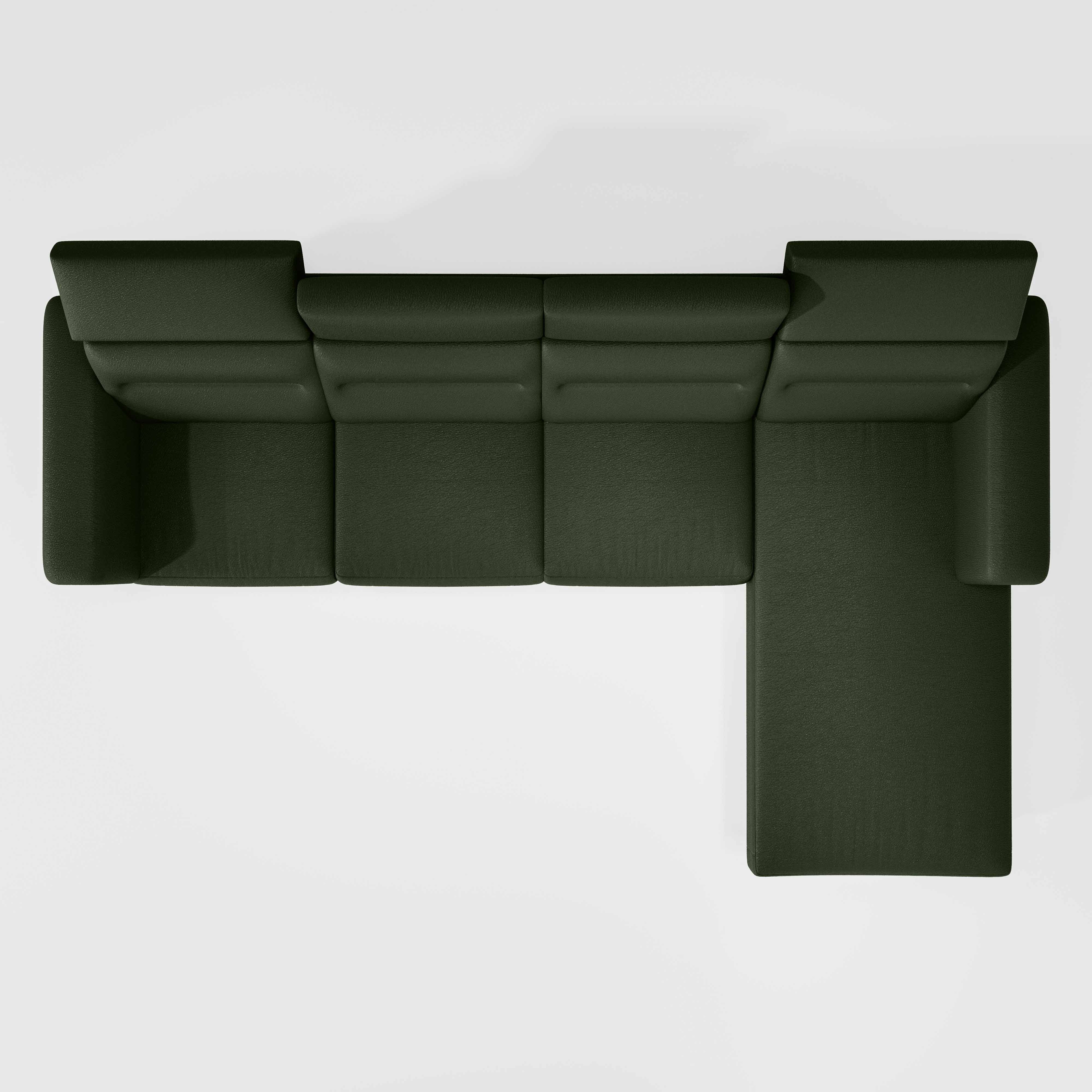 Cresendo 3 Seater with RH Lounger Leatherette fabric - Black Forest - Image 4