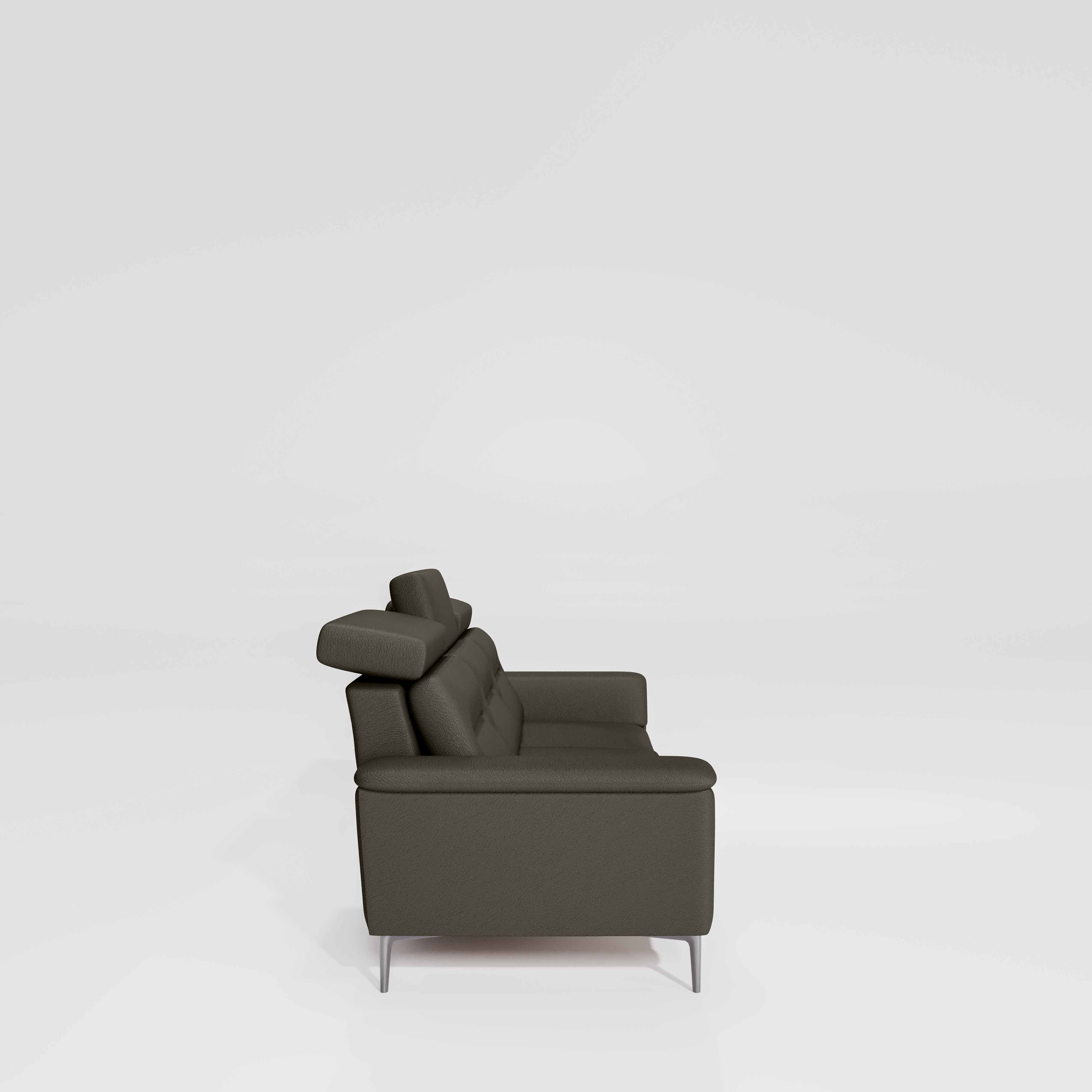 Cresendo 3 Seater Leatherette fabric - Pewter Grey - Image 5