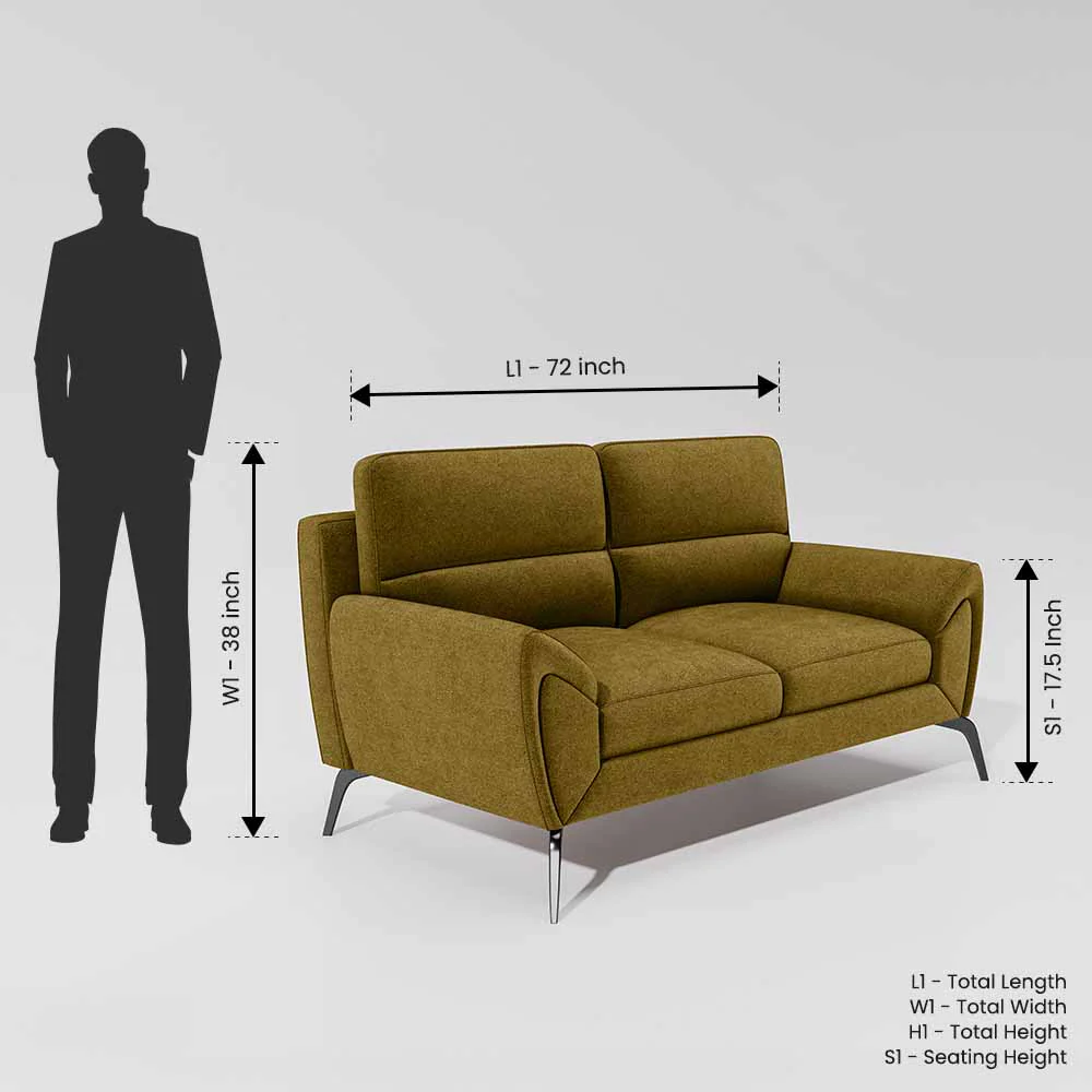 Octave 2 Seater Sofa with LH Lounger Water & Stain Repellent Fabric - Honey - Image 7