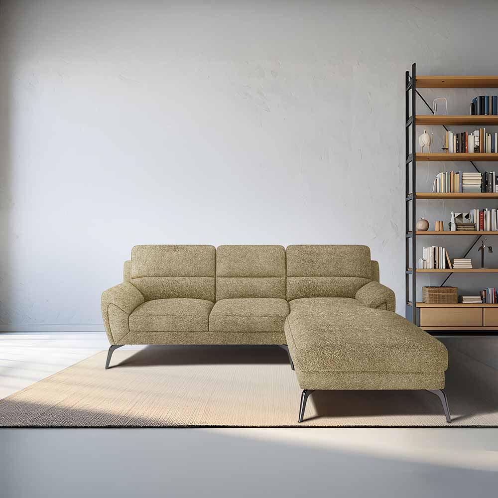Octave 2 Seater Sofa with LH Lounger Boucle Fabric - Irish Cream