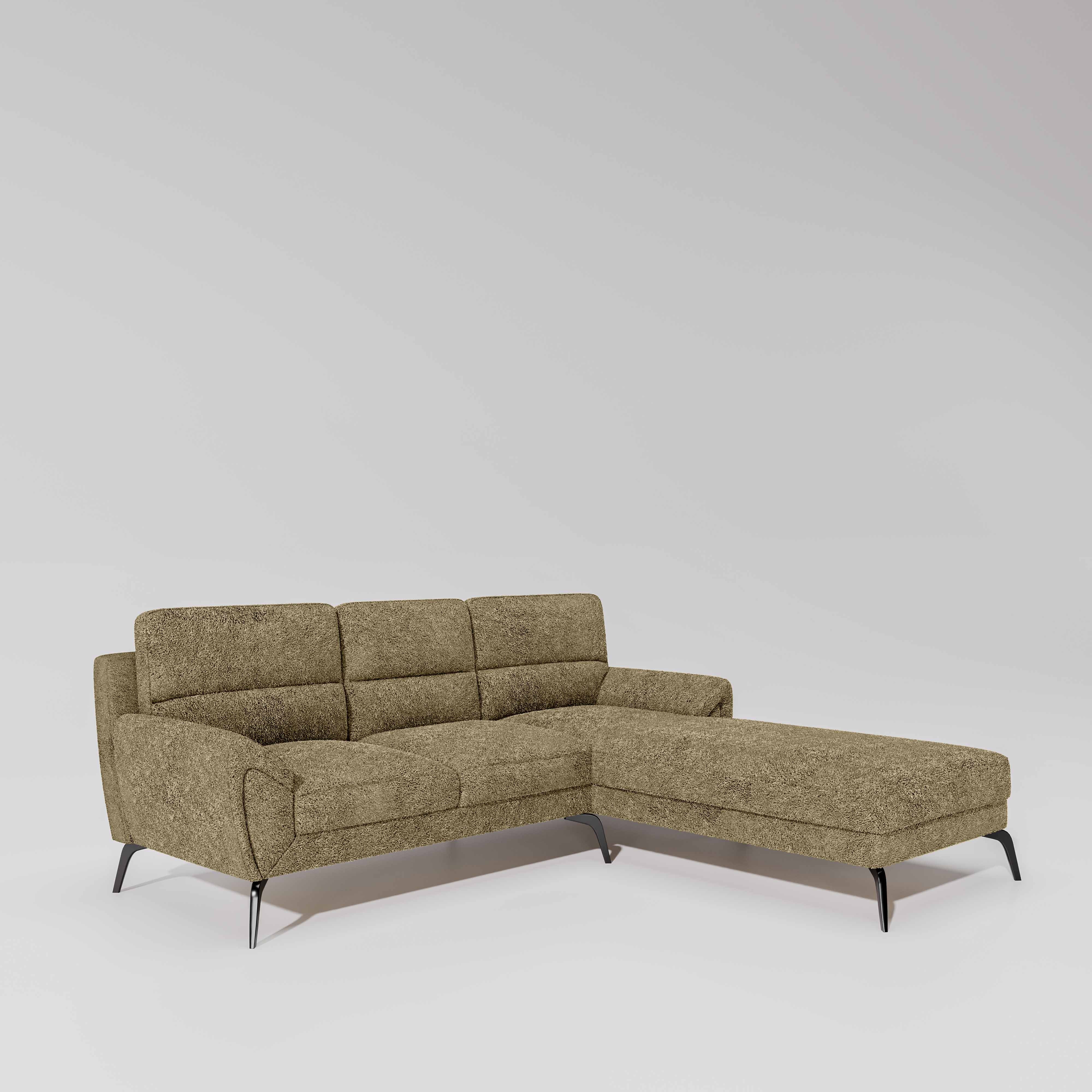 Octave 2 Seater Sofa with LH Lounger Boucle Fabric - Irish Cream - Image 3