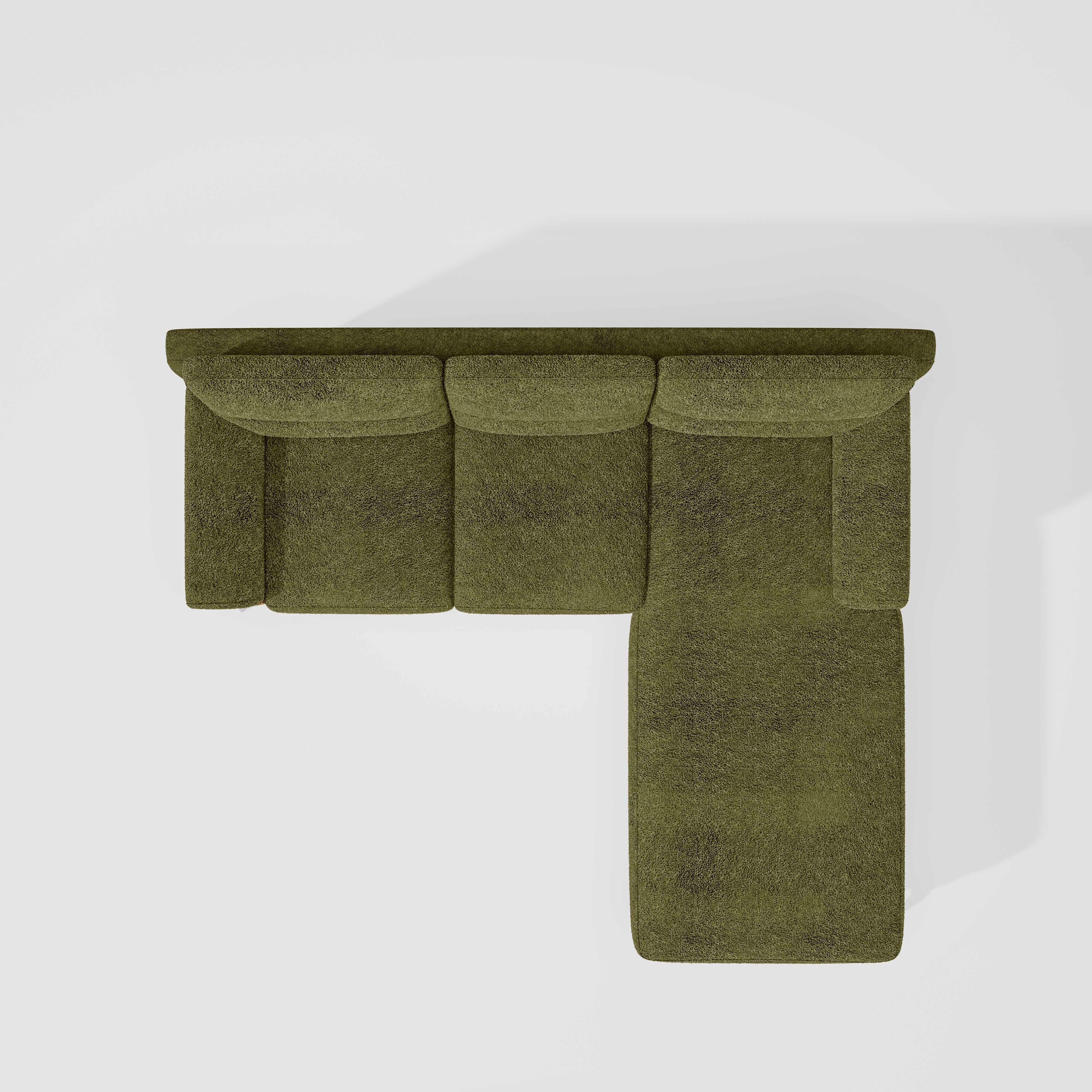 Octave 2 Seater Sofa with LH Lounger Boucle Fabric  - Dried Herb - Image 6