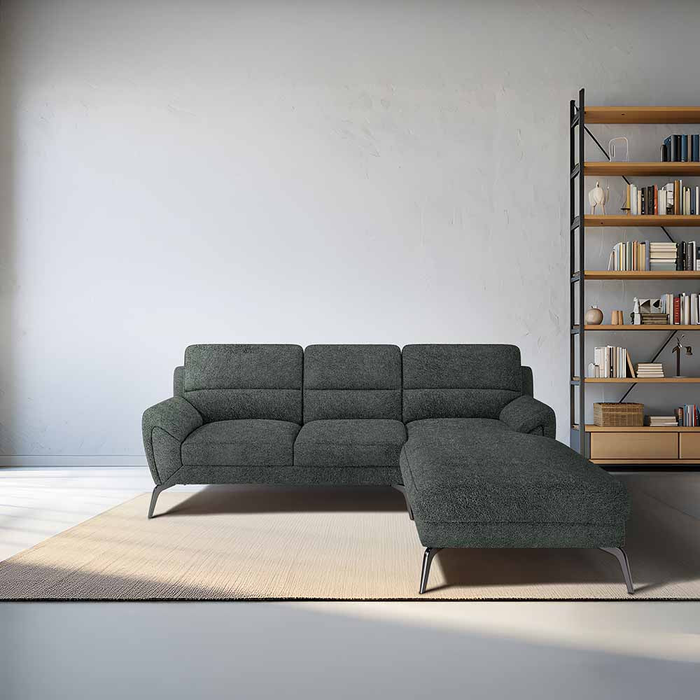 Octave 2 Seater Sofa with LH Lounger Boucle Fabric  - Sedona Sage