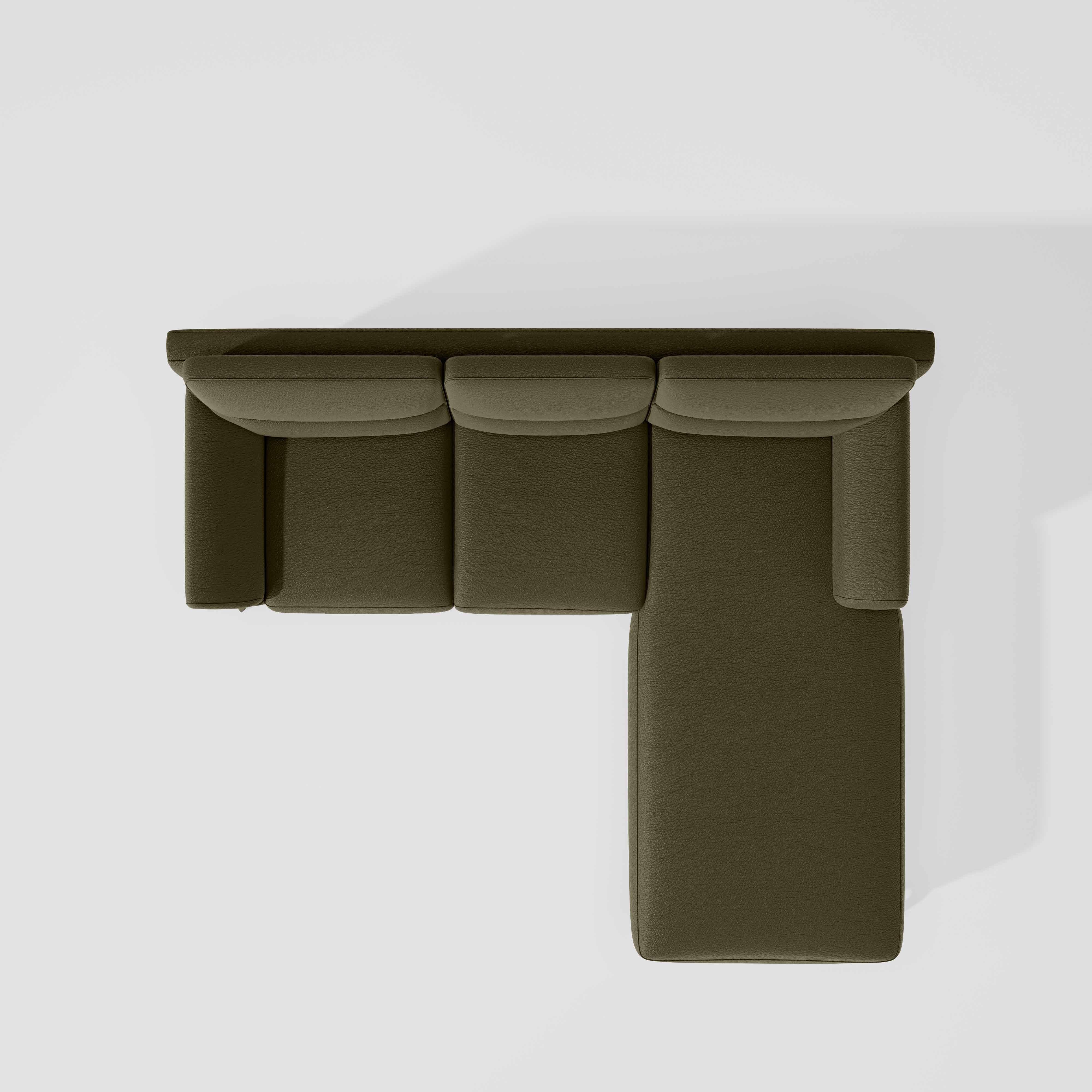 Octave 2 Seater Sofa with LH Lounger Suede Fabric - Avacado - Image 6