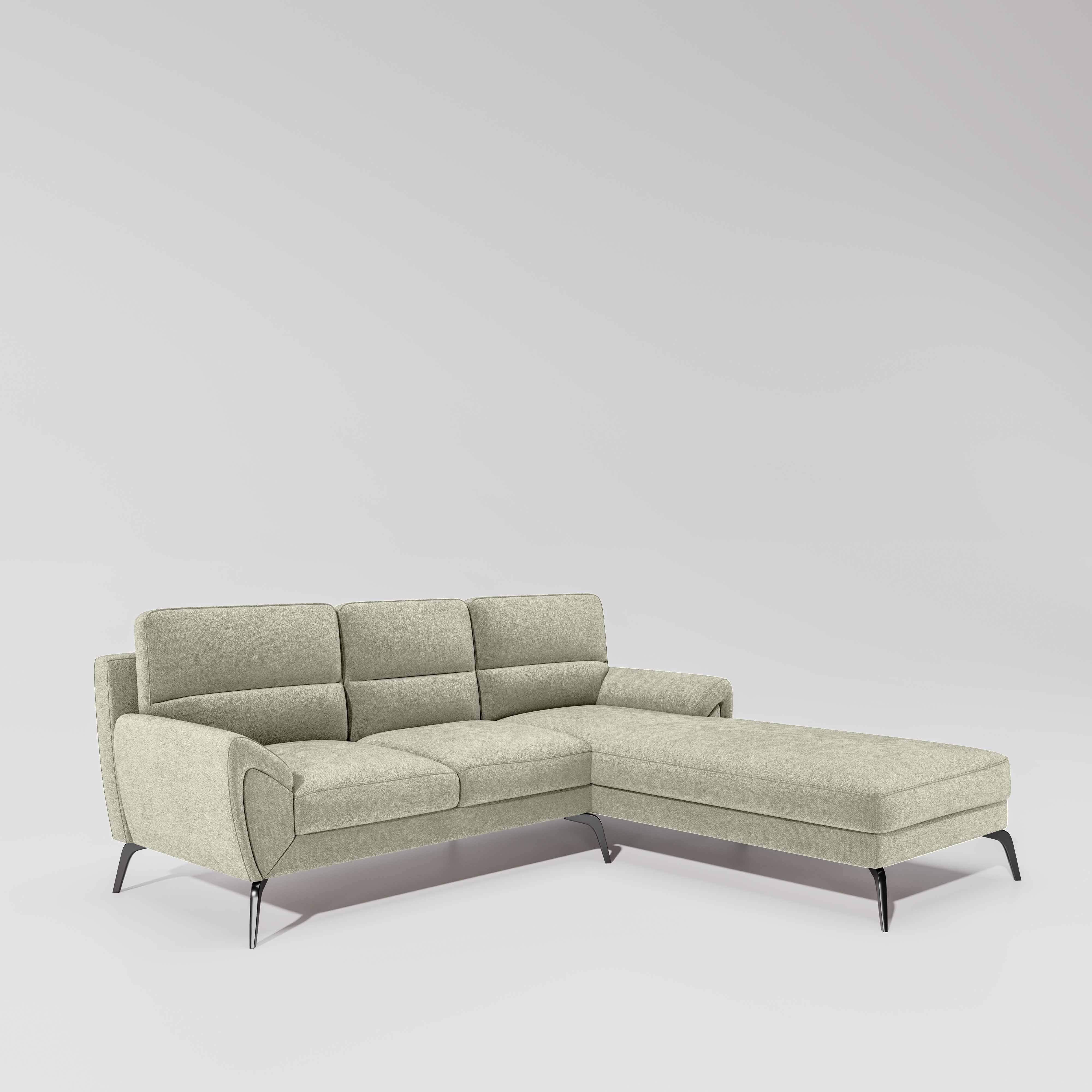 Octave 2 Seater Sofa with RH Lounger Water & Stain Repellent Fabric - Pistachio Shell - Image 3
