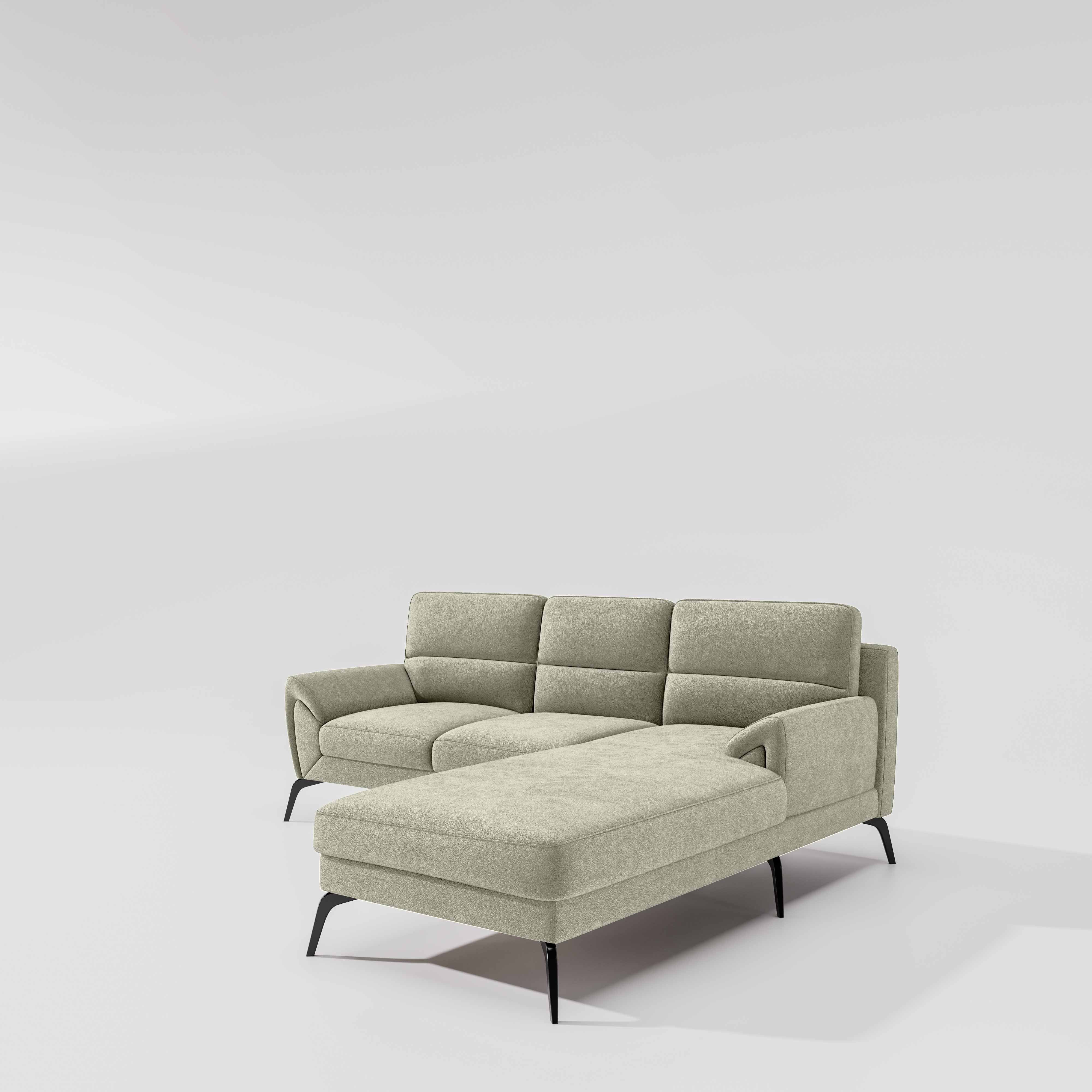 Octave 2 Seater Sofa with RH Lounger Water & Stain Repellent Fabric - Pistachio Shell - Image 4
