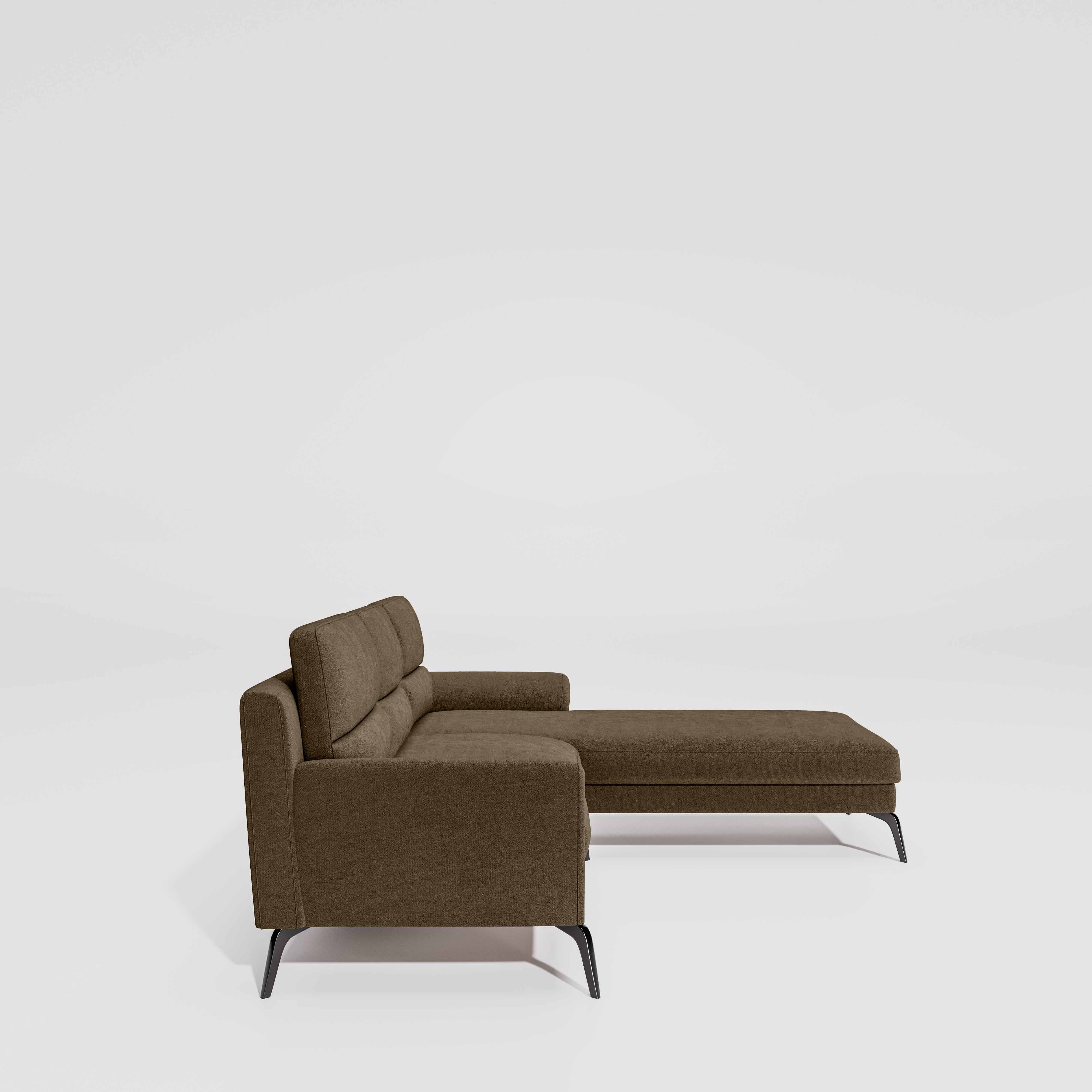 Octave 2 Seater Sofa with RH Lounger Water & Stain Repellent Fabric  - Dark Earth - Image 5