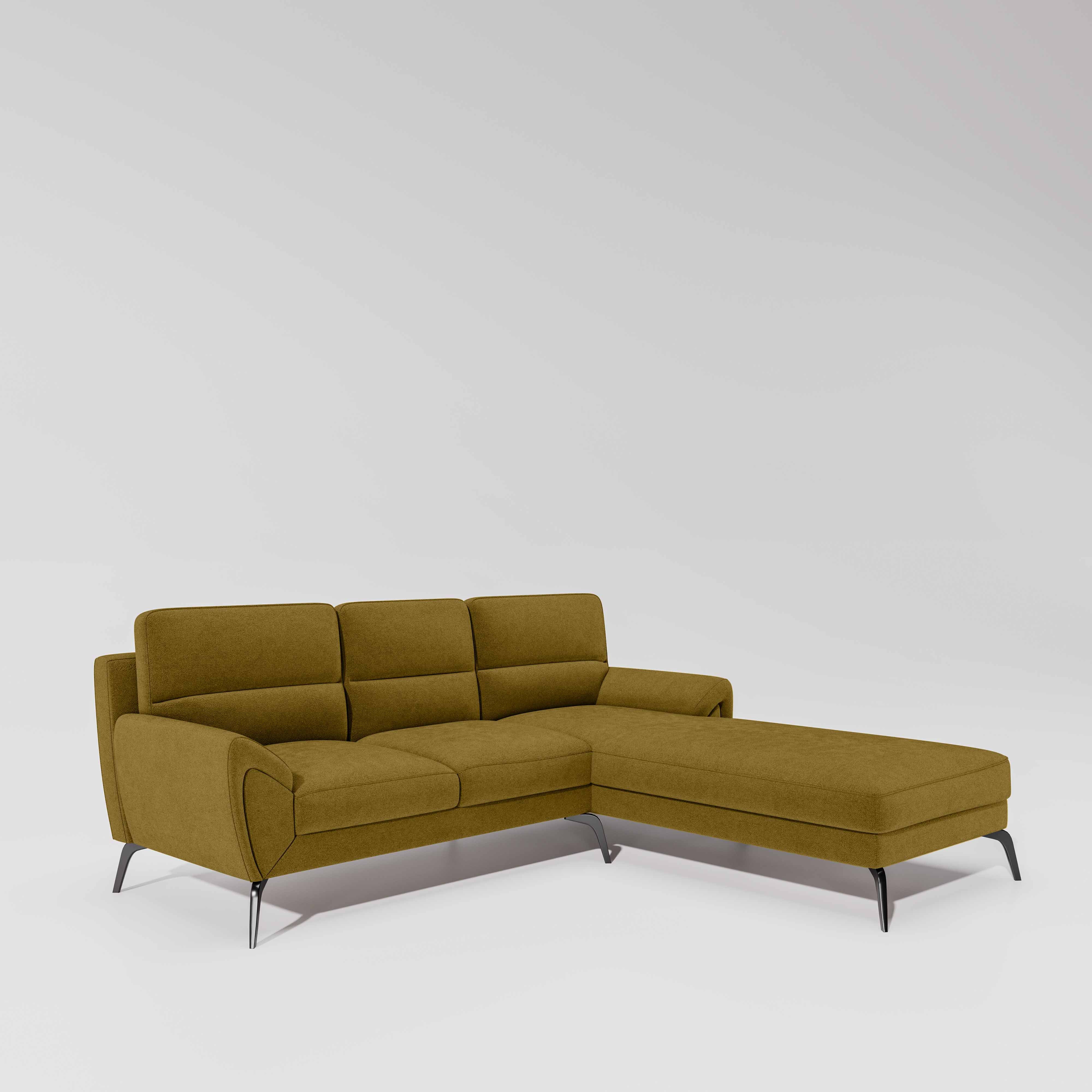 Octave 2 Seater Sofa with RH Lounger Water & Stain Repellent Fabric - Honey - Image 5
