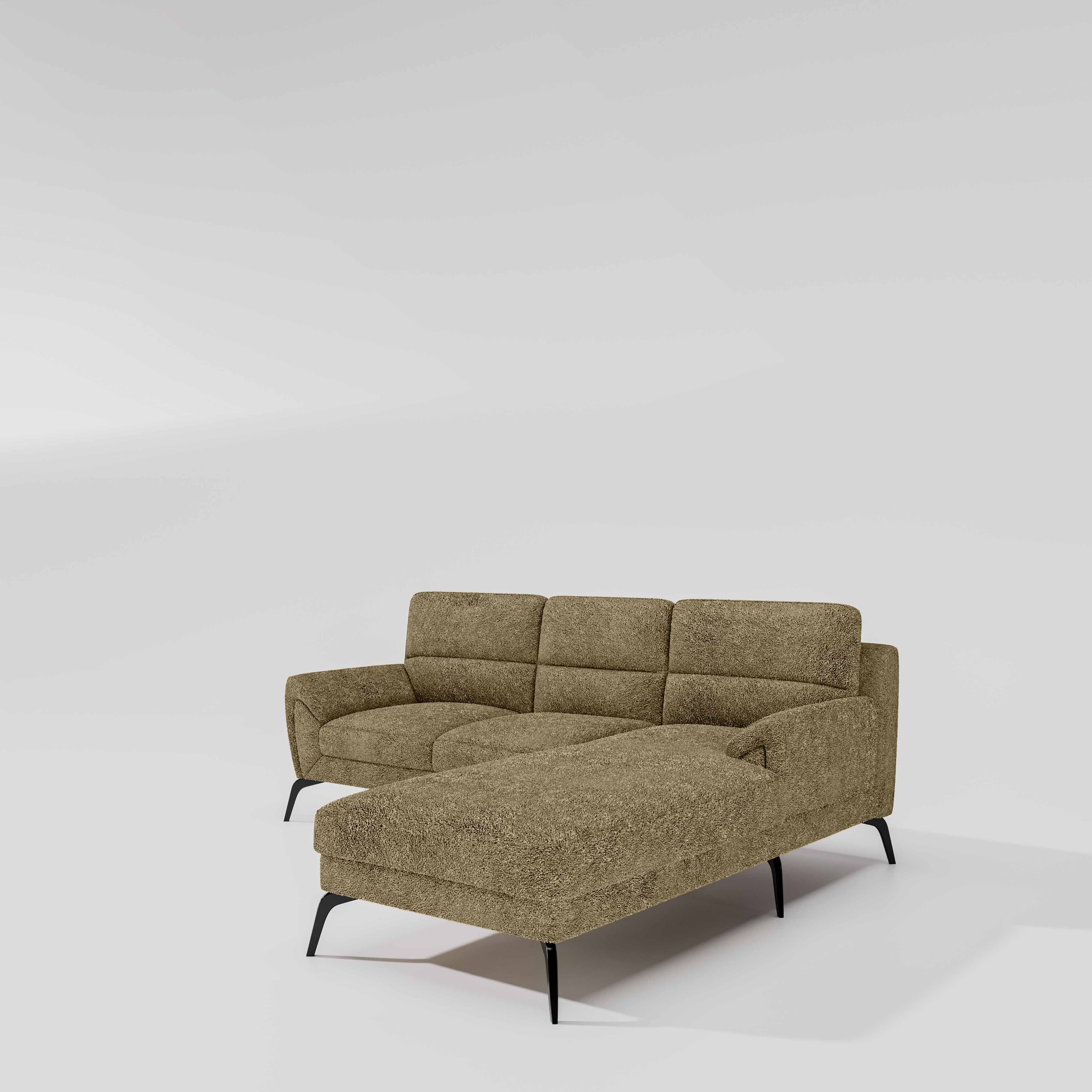 Octave 2 Seater Sofa with RH Lounger Boucle Fabric - Irish Cream - Image 4