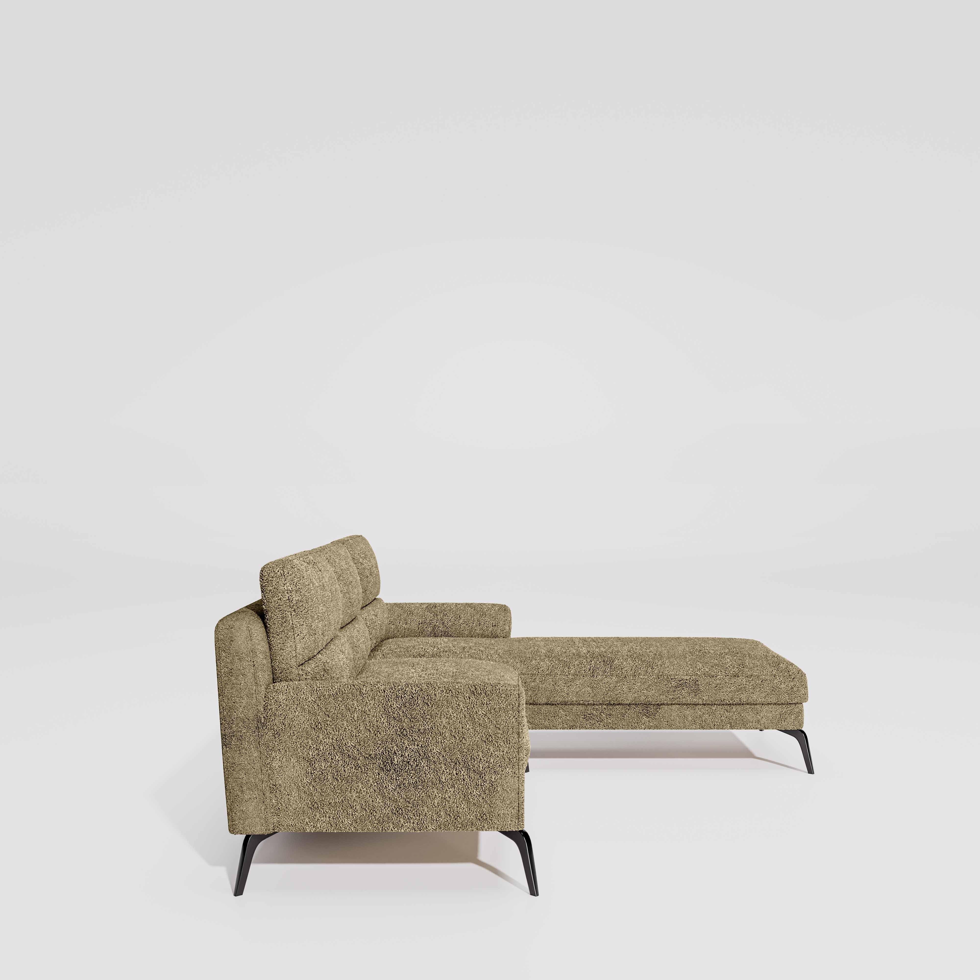 Octave 2 Seater Sofa with RH Lounger Boucle Fabric - Irish Cream - Image 5