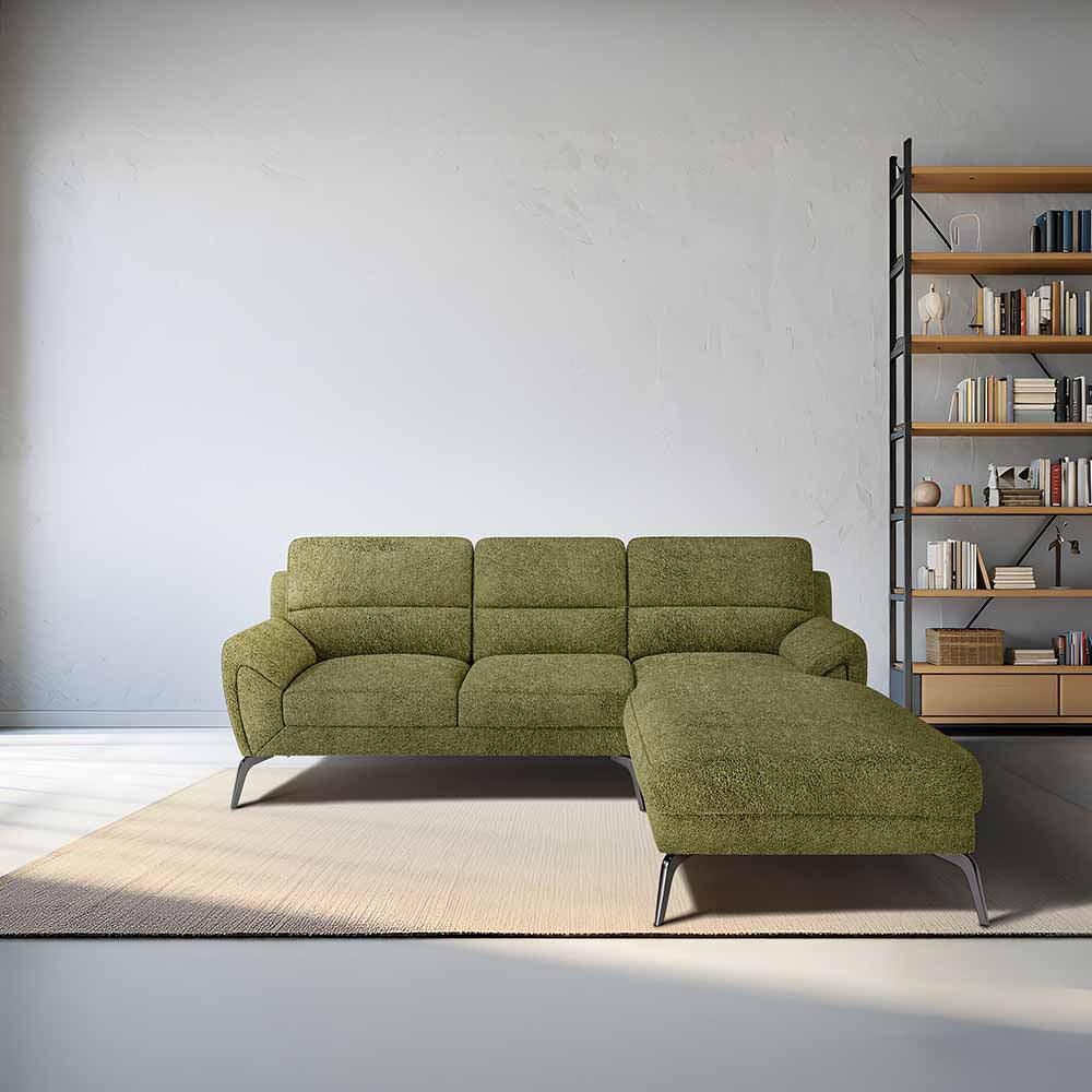 Octave 2 Seater Sofa with RH Lounger Boucle Fabric - Dried Herb