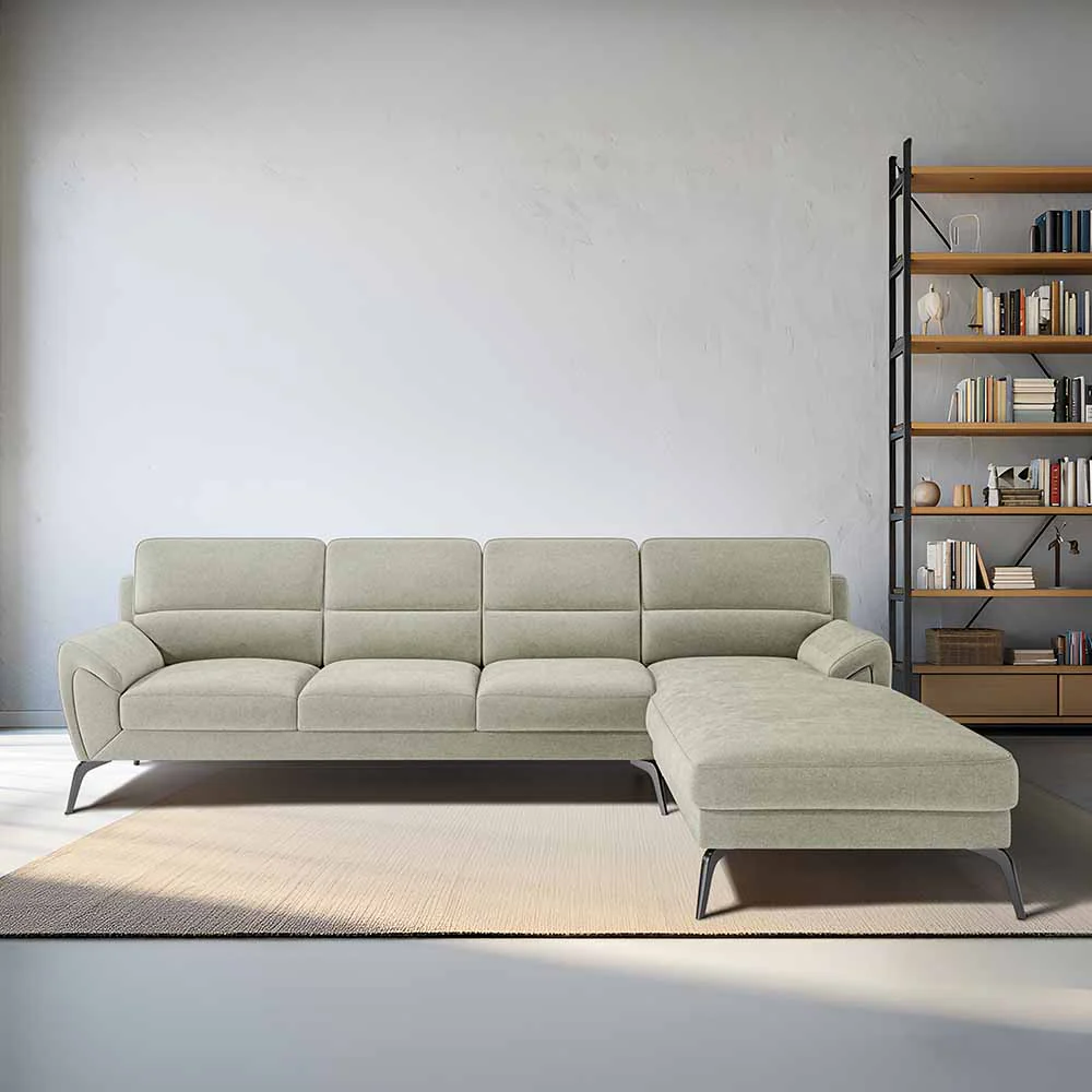 Octave 3 Seater with LH Lounger Water & Stain Repellent Fabric - Pistachio Shell