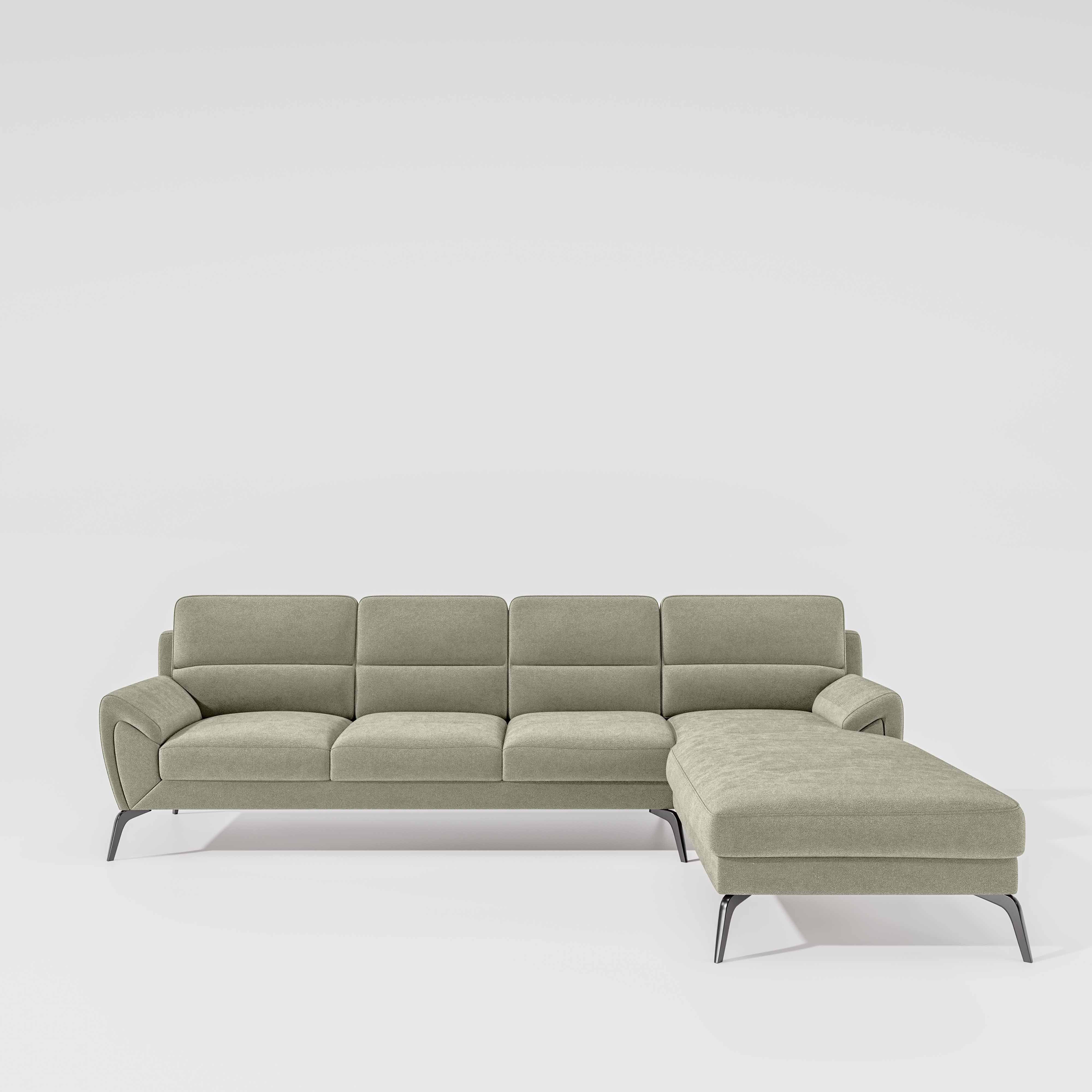 Octave 3 Seater with LH Lounger Water & Stain Repellent Fabric - Pistachio Shell - Image 3