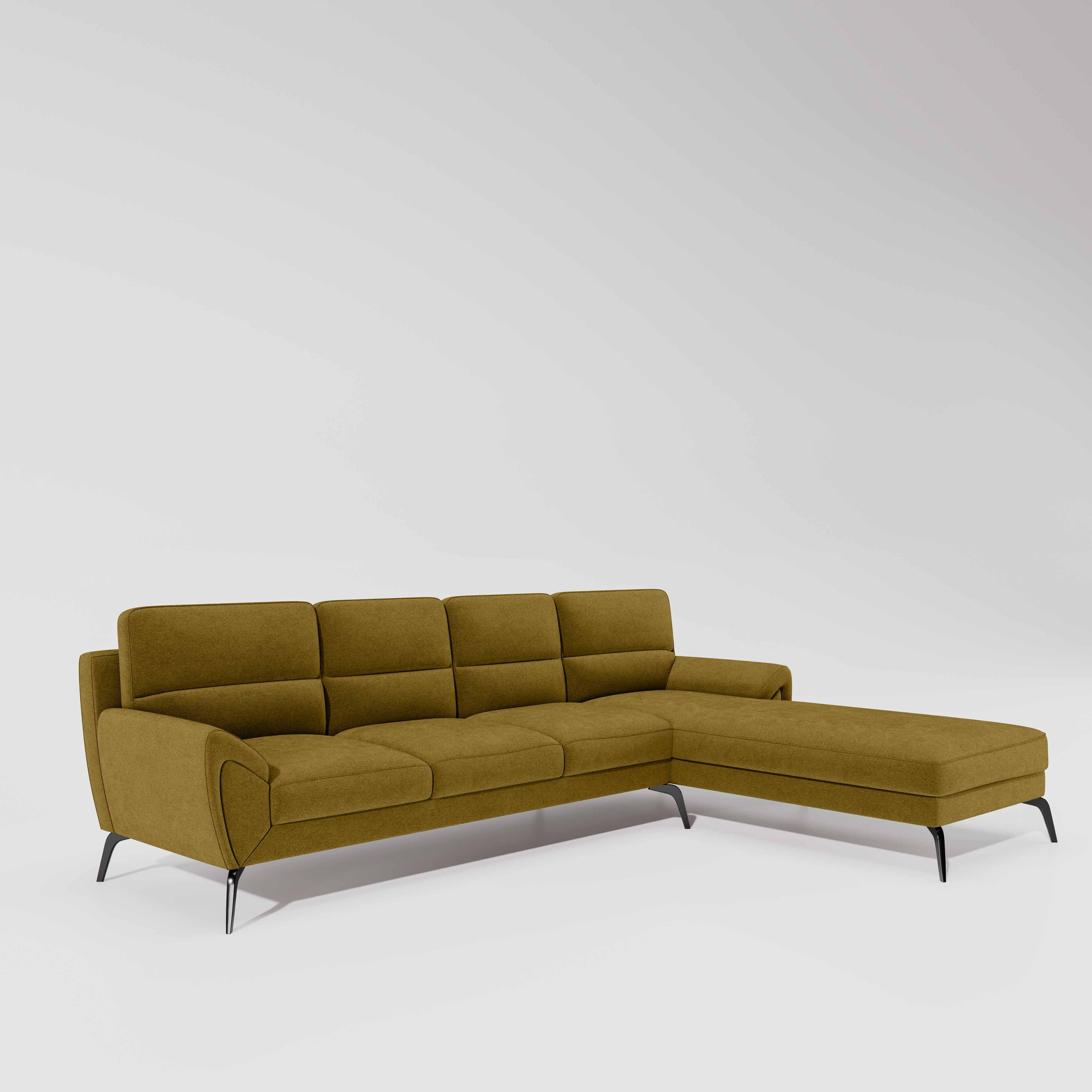 Octave 3 Seater with LH Lounger Water & Stain Repellent Fabric - Honey - Image 3