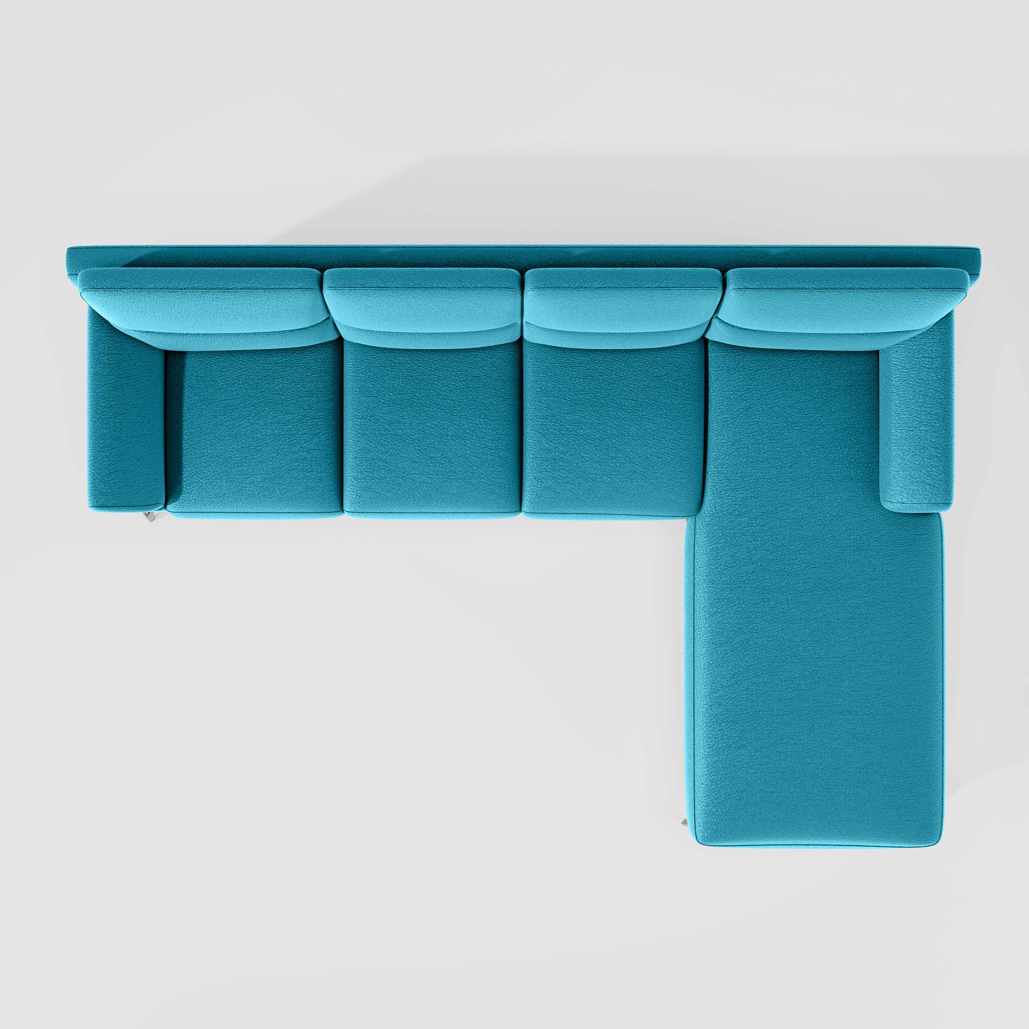 Octave 3 Seater with RH Lounger Suede Fabric - Celestial Blue - Image 6