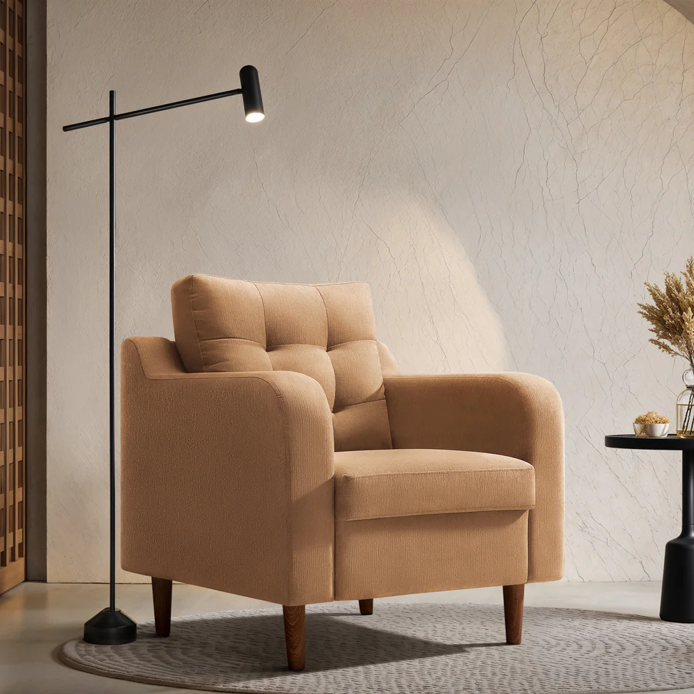 Ease Plus Beige Fabric 1 seater sofa
