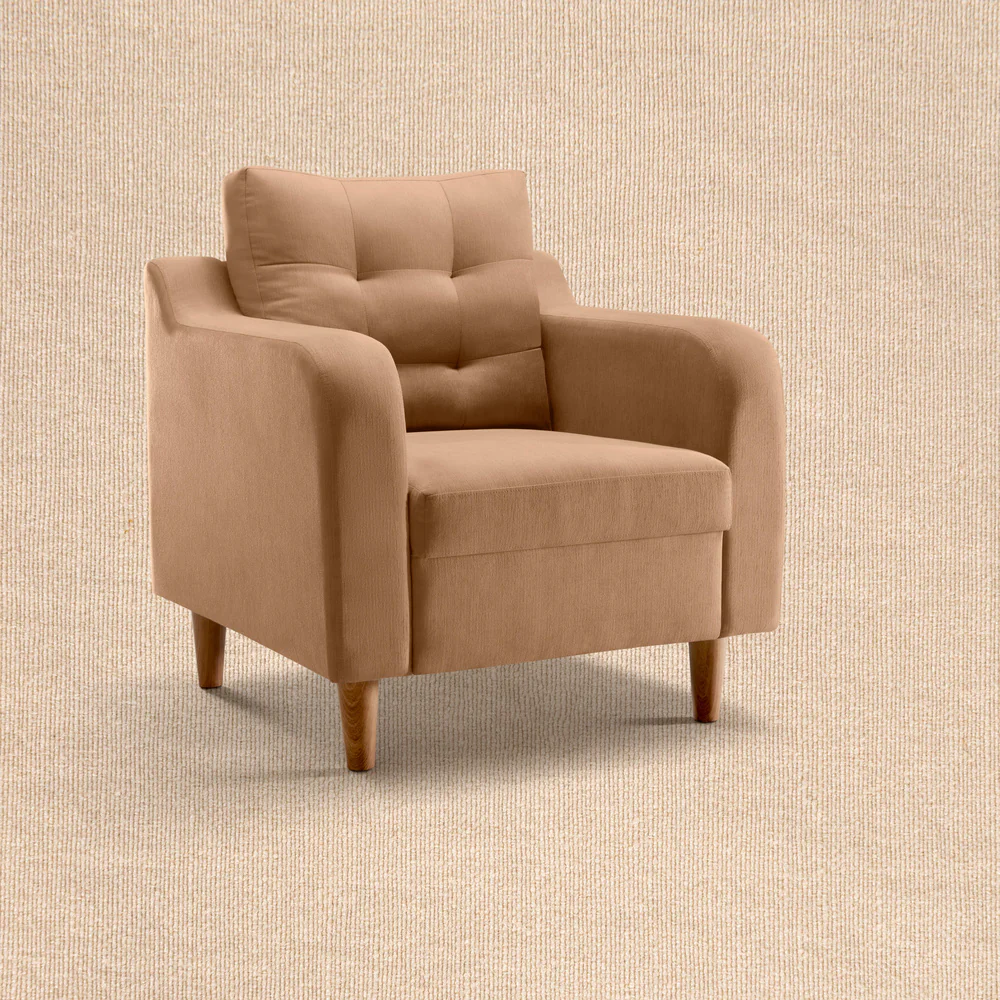 Ease Plus Beige Fabric 1 seater sofa - Image 6