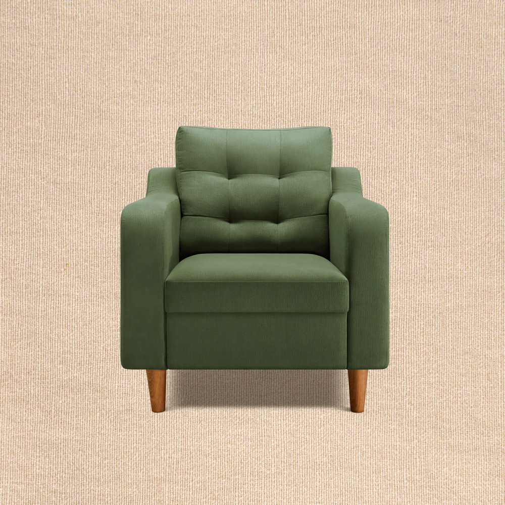 Ease Plus Green Fabric 1 seater sofa - Image 2