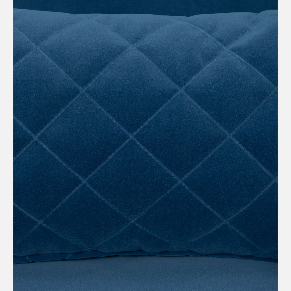 Eden Sapphire Blue Fabric 2 Seater Sofa With Lounger - Image 7