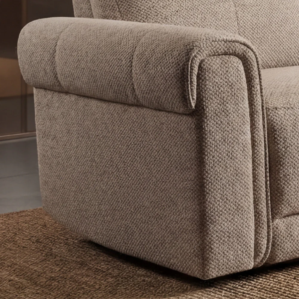 Opus mov.E Cream Fabric 3 Seater Sofa - Image 4