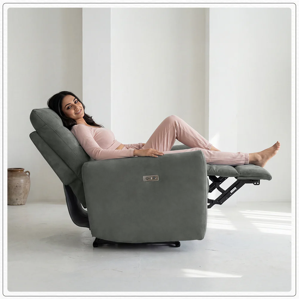Verve mov.E Grey Fabric 1 Seater Sofa - Image 3