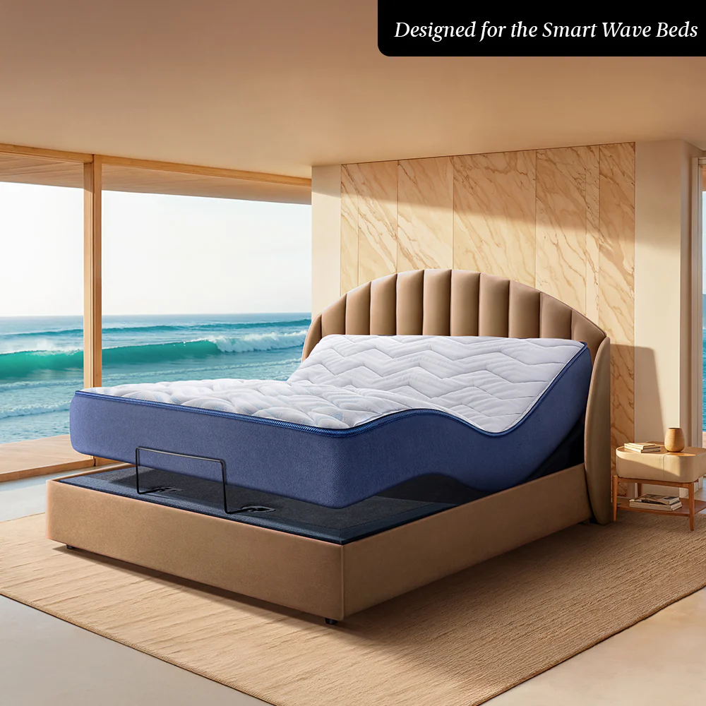 Wave Plus Adjustable Bed Celeste Upholstered Bed (Brown)+ Wave Kinect Propel Mattress 8"(20.3cm) - Image 3