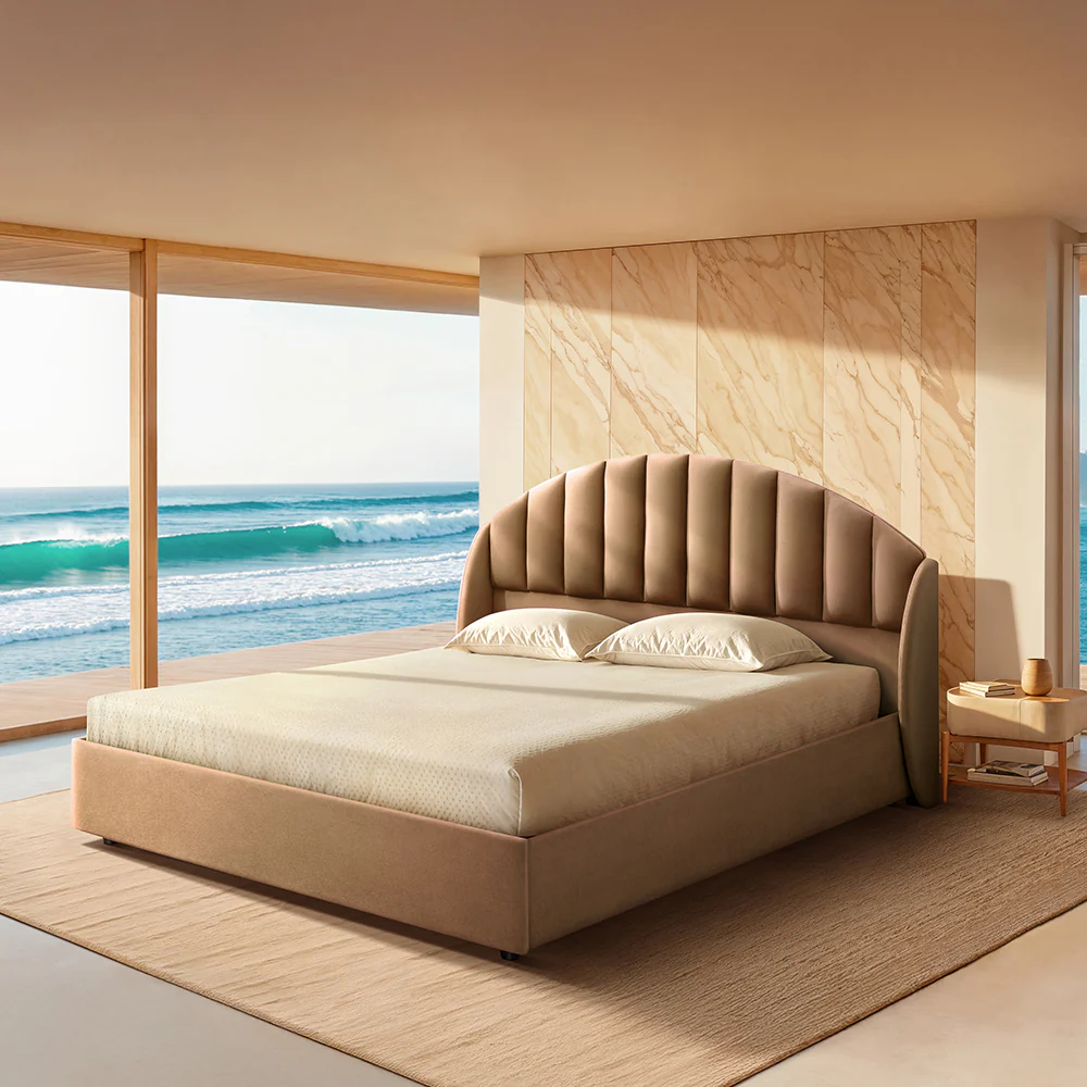 Wave Plus Adjustable Bed Celeste Upholstered Bed (Brown)+ Wave Kinect Reva Mattress 8"(20.3cm) - Image 2