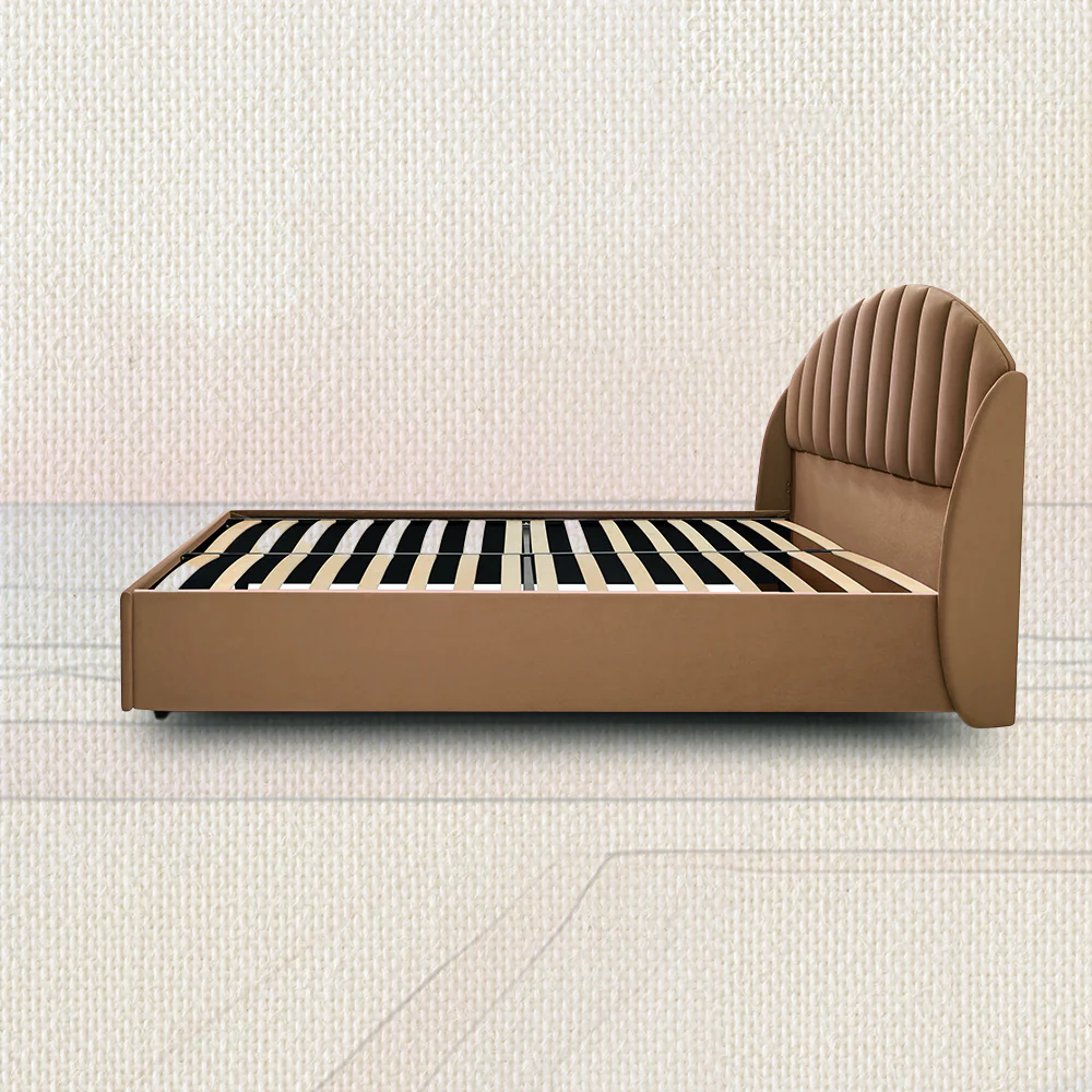 Wave Plus Adjustable Bed Celeste Upholstered Bed (Brown)+ Wave Kinect Strength Mattress 8"(20.3cm) - Image 10