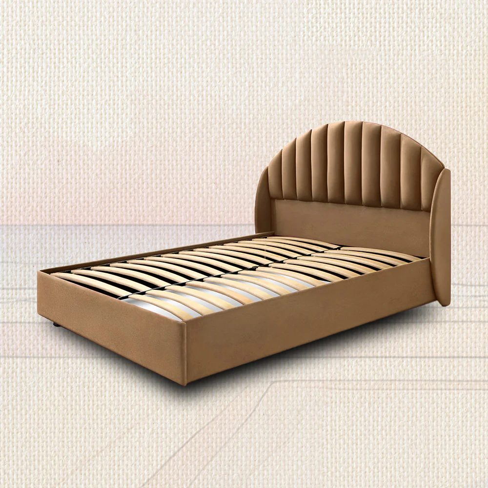 Wave Plus Adjustable Bed Celeste Upholstered Bed (Brown)+ Wave Kinect Strength Mattress 8"(20.3cm) - Image 9