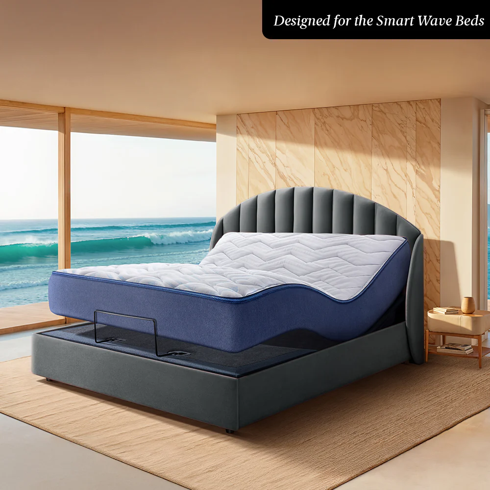 Wave Plus Adjustable Bed Celeste Upholstered Bed (Grey)+ Wave Kinect Reva Mattress 8"(20.3cm) - Image 3