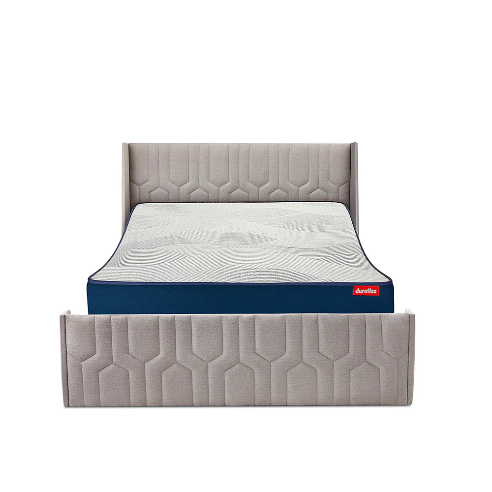 Wave Plus Adjustable Bed + Tranquil Upholstered Bed (Brown)+ Quboid Mattress 8" - Image 3