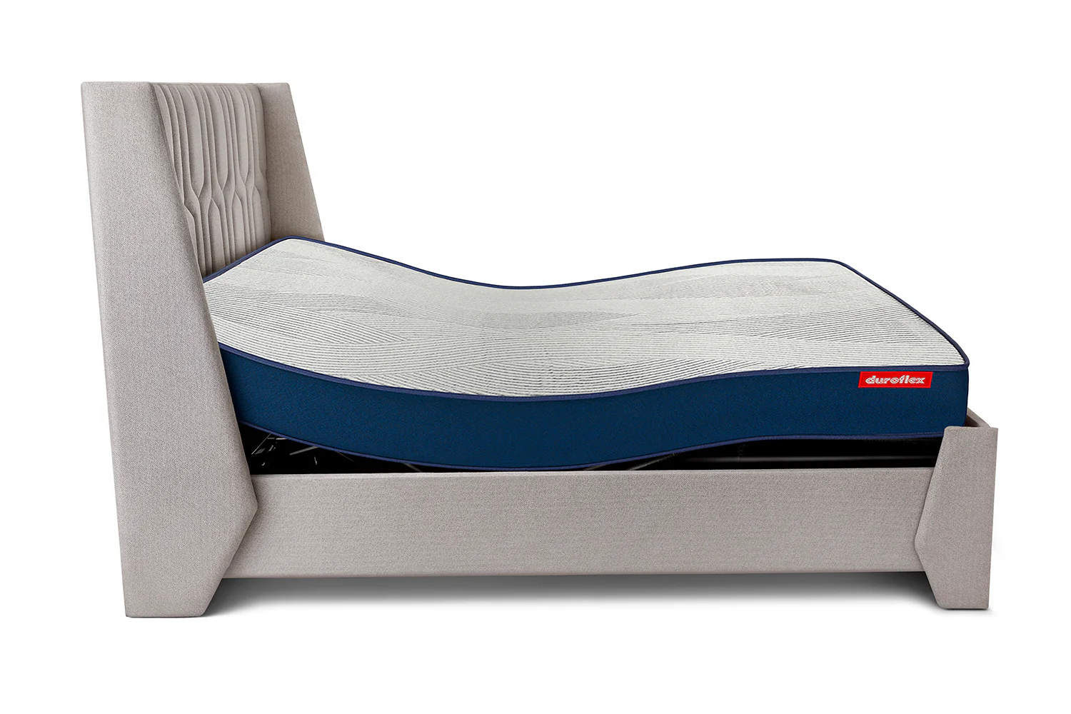 Wave Plus Adjustable Bed + Tranquil Upholstered Bed (Brown)+ Quboid Mattress 8" - Image 4