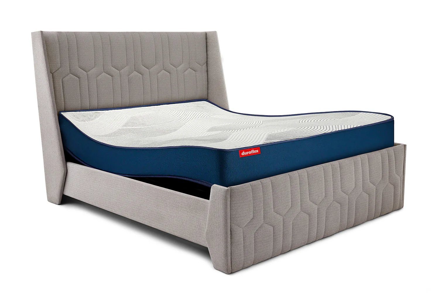 Wave Plus Adjustable Bed + Tranquil Upholstered Bed (Brown)+ Quboid Mattress 8" - Image 5