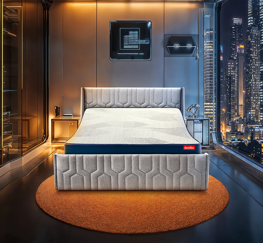 Wave Plus Adjustable Bed + Tranquil Upholstered Bed (Brown)+ Quboid Mattress 8" - Image 7